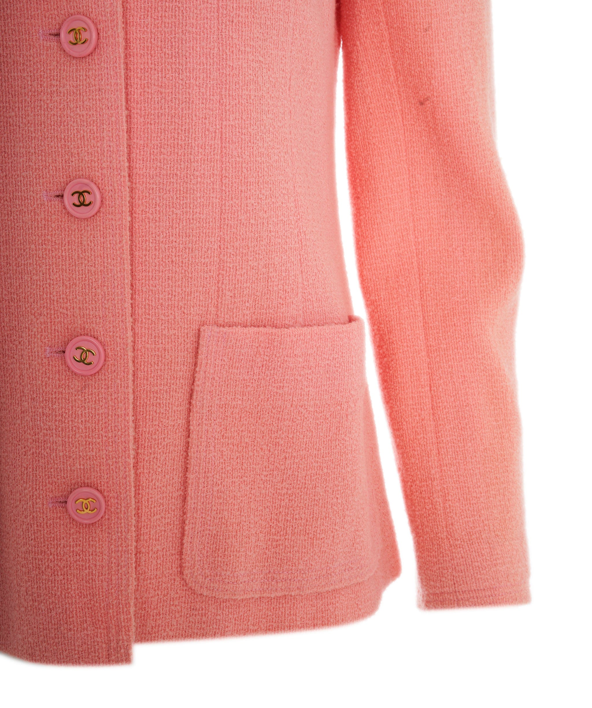 Chanel Chanel Pink Tweed Jacket Sz 42 UKL1360