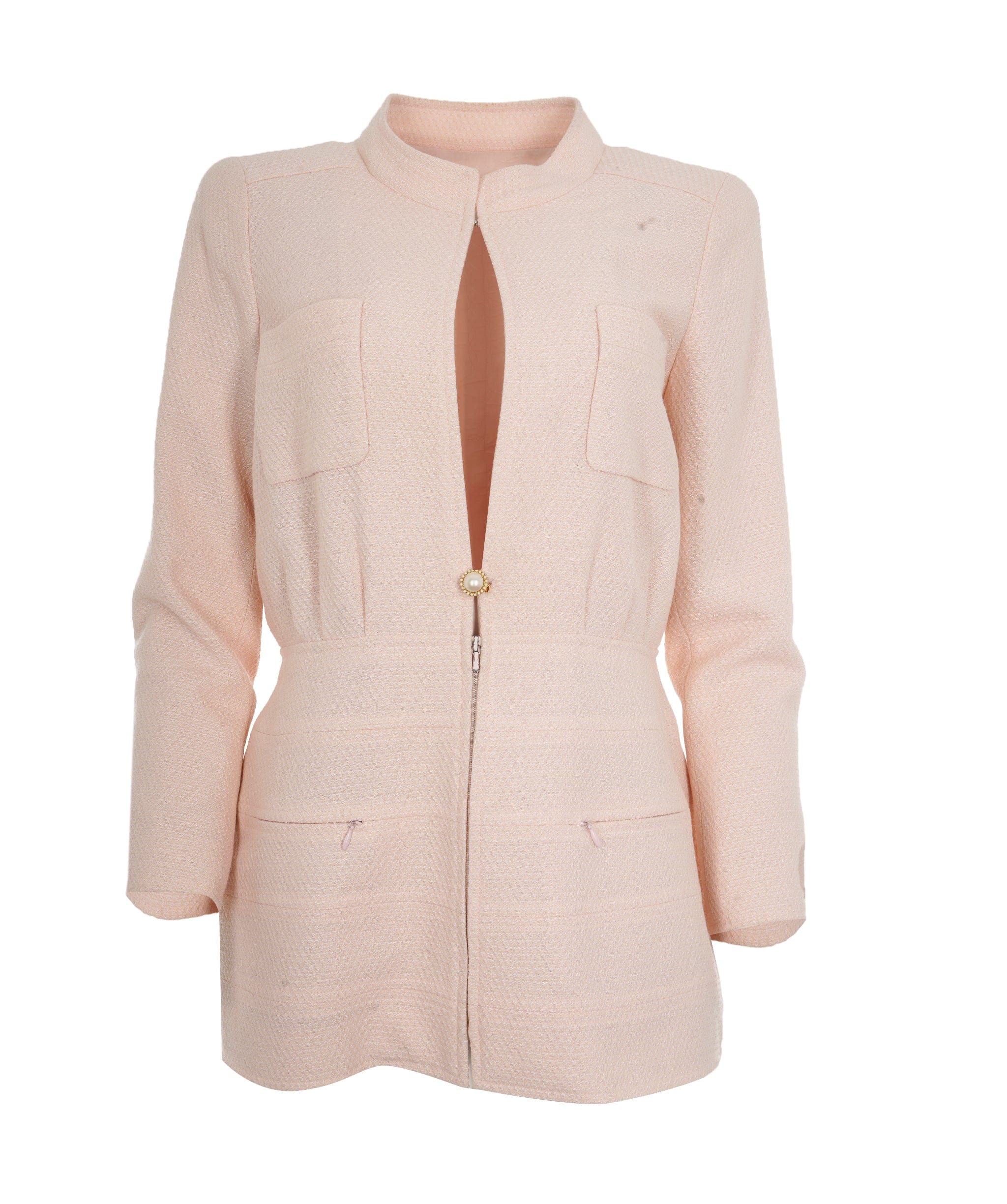 Chanel Chanel Pink Tweed Pearl Blazer ALC1305