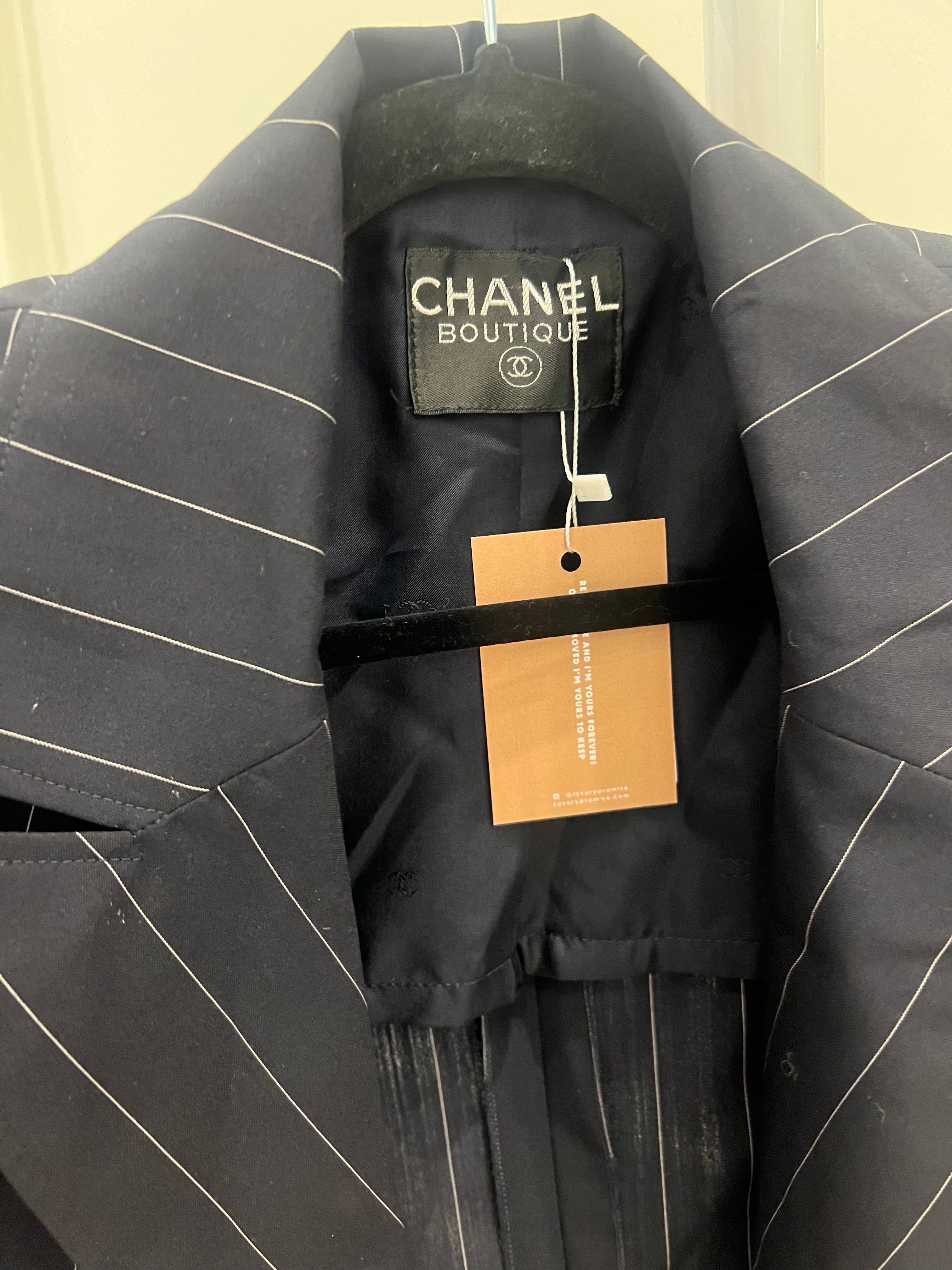 Chanel Chanel Pinstripe Double Breasted Blazer ALC1172