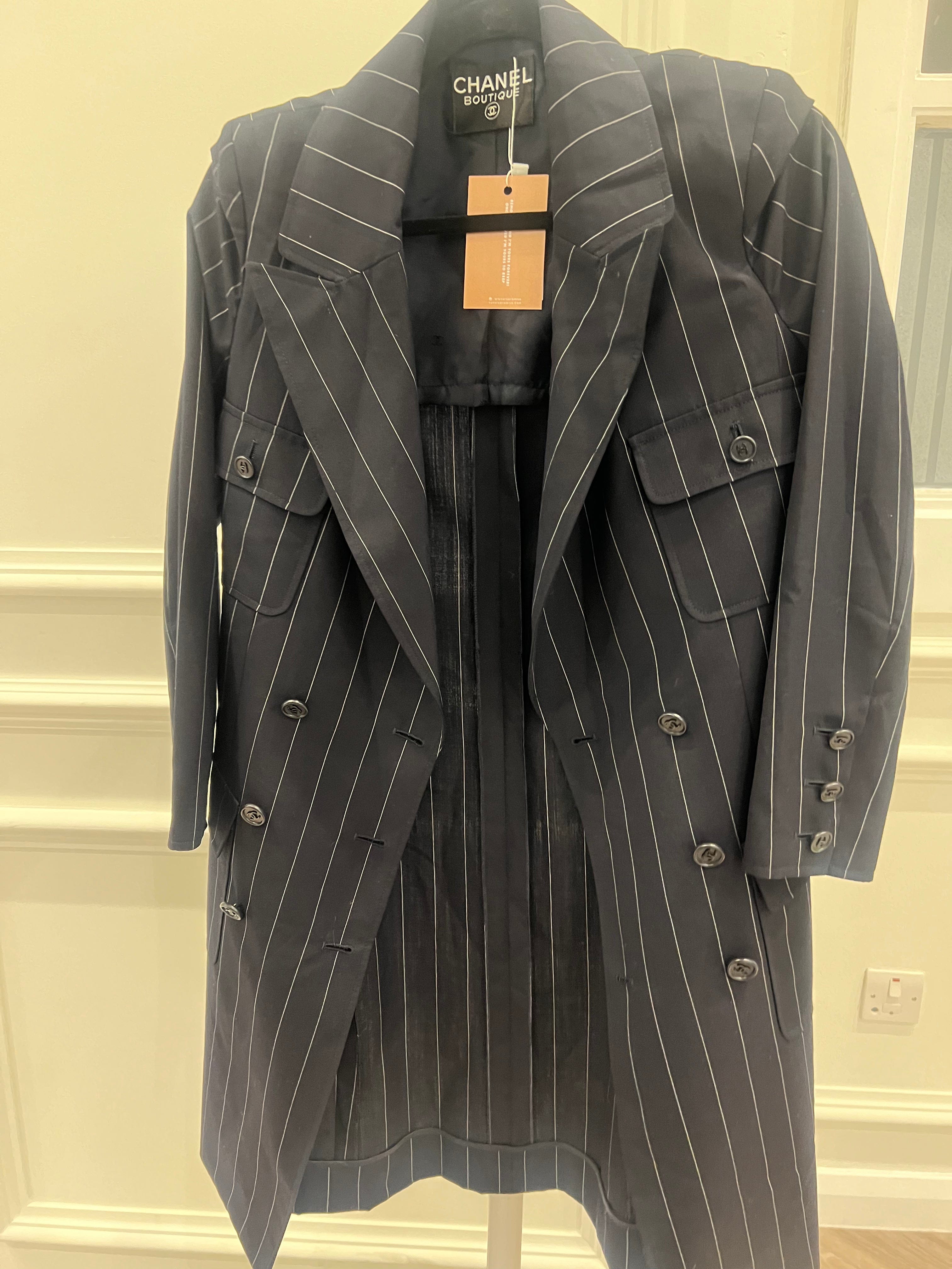 Chanel Chanel Pinstripe Double Breasted Blazer ALC1172