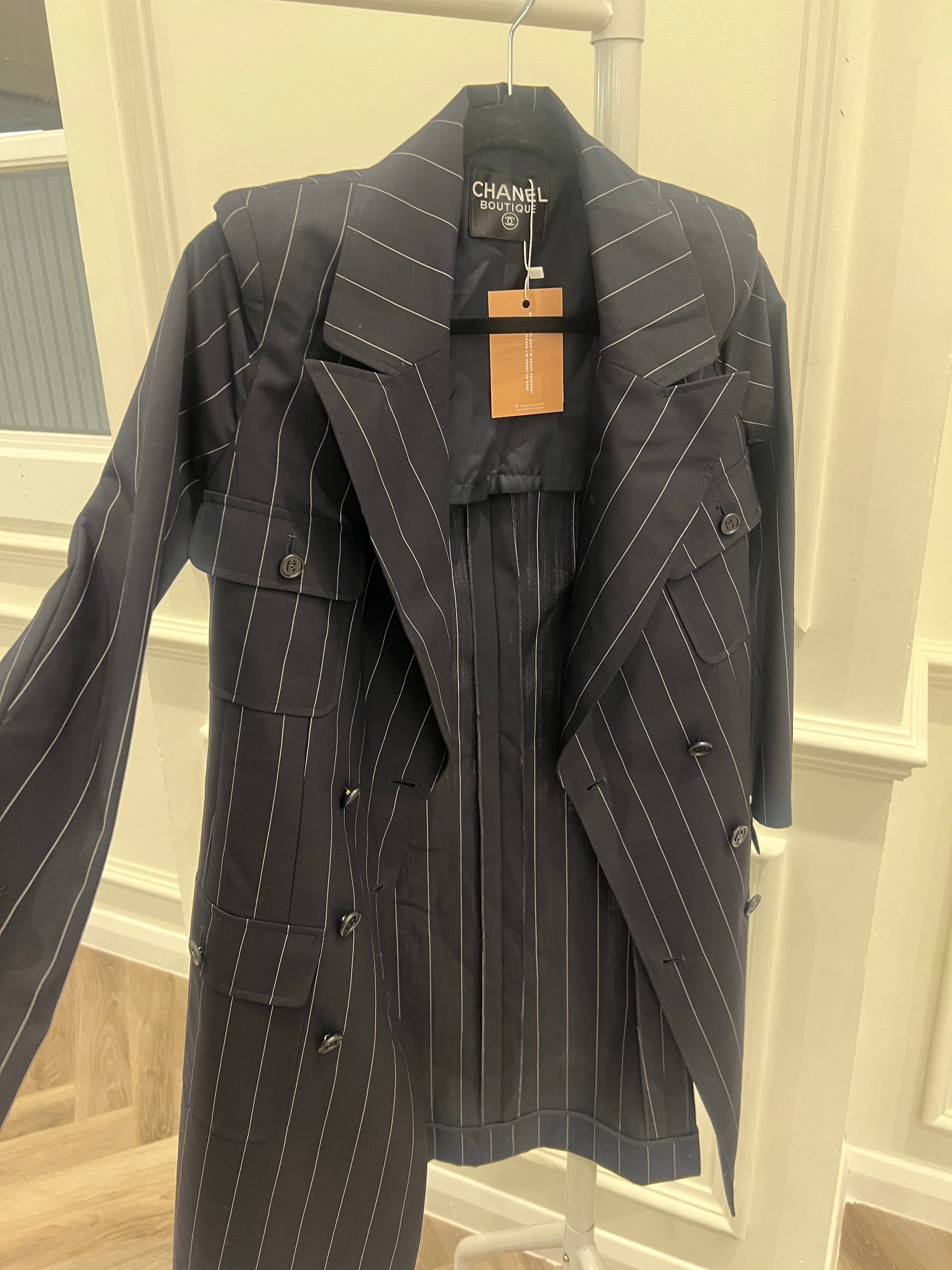 Chanel Chanel Pinstripe Double Breasted Blazer ALC1172