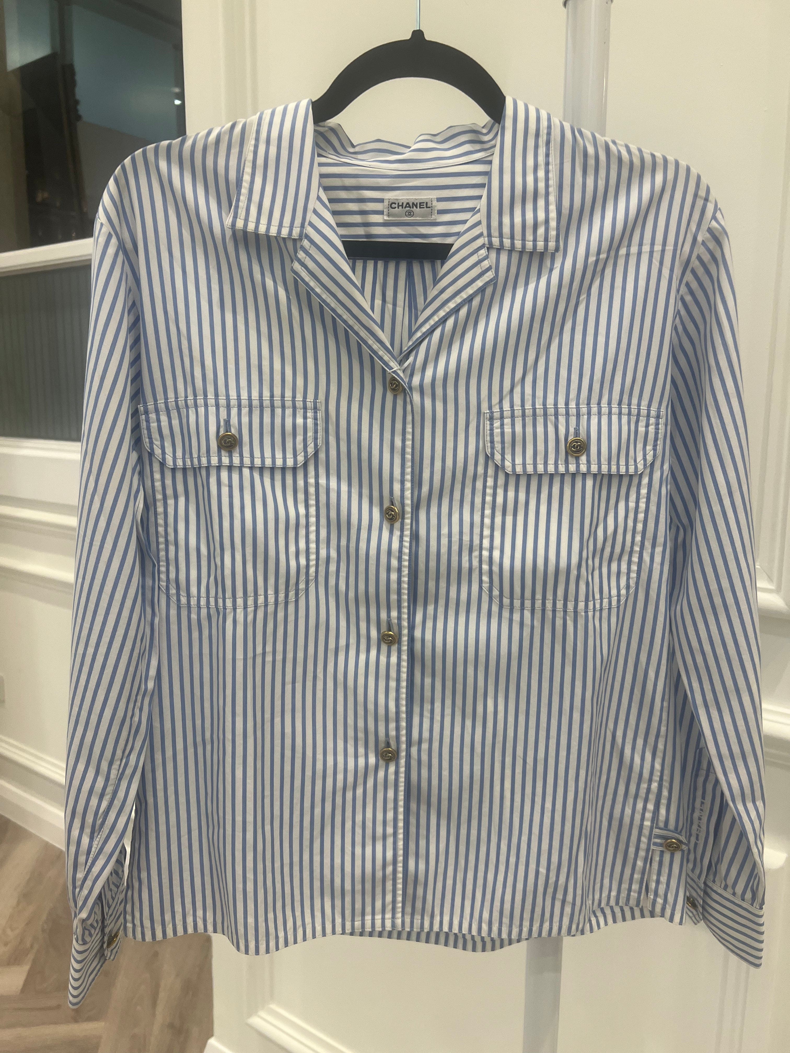 Chanel Chanel Pinstripe Vertical CC Shirt ALC1173