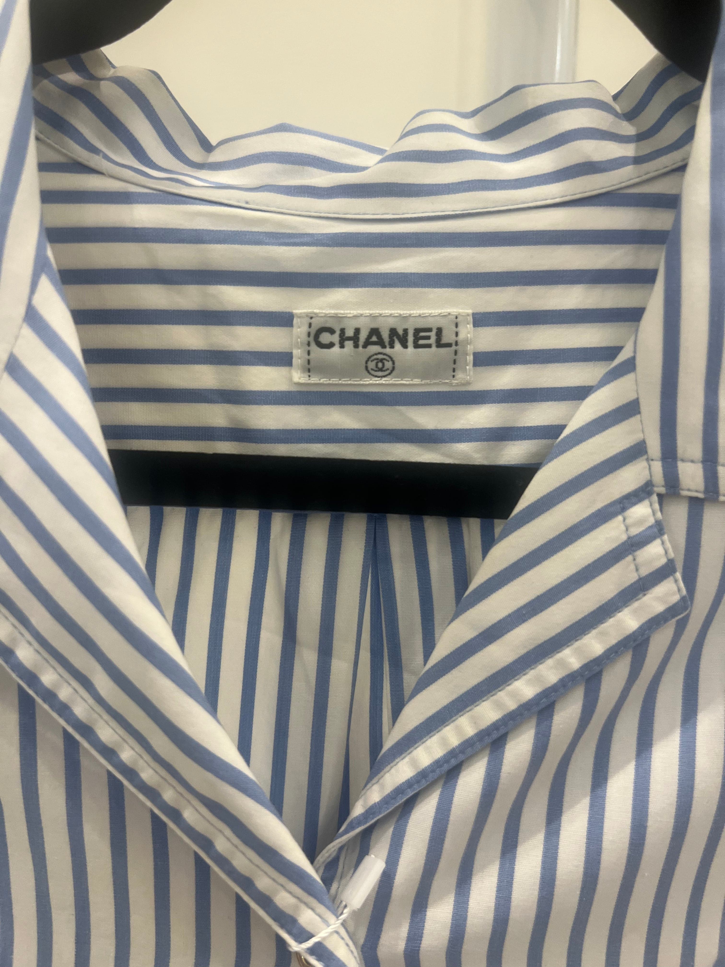 Chanel Chanel Pinstripe Vertical CC Shirt ALC1173