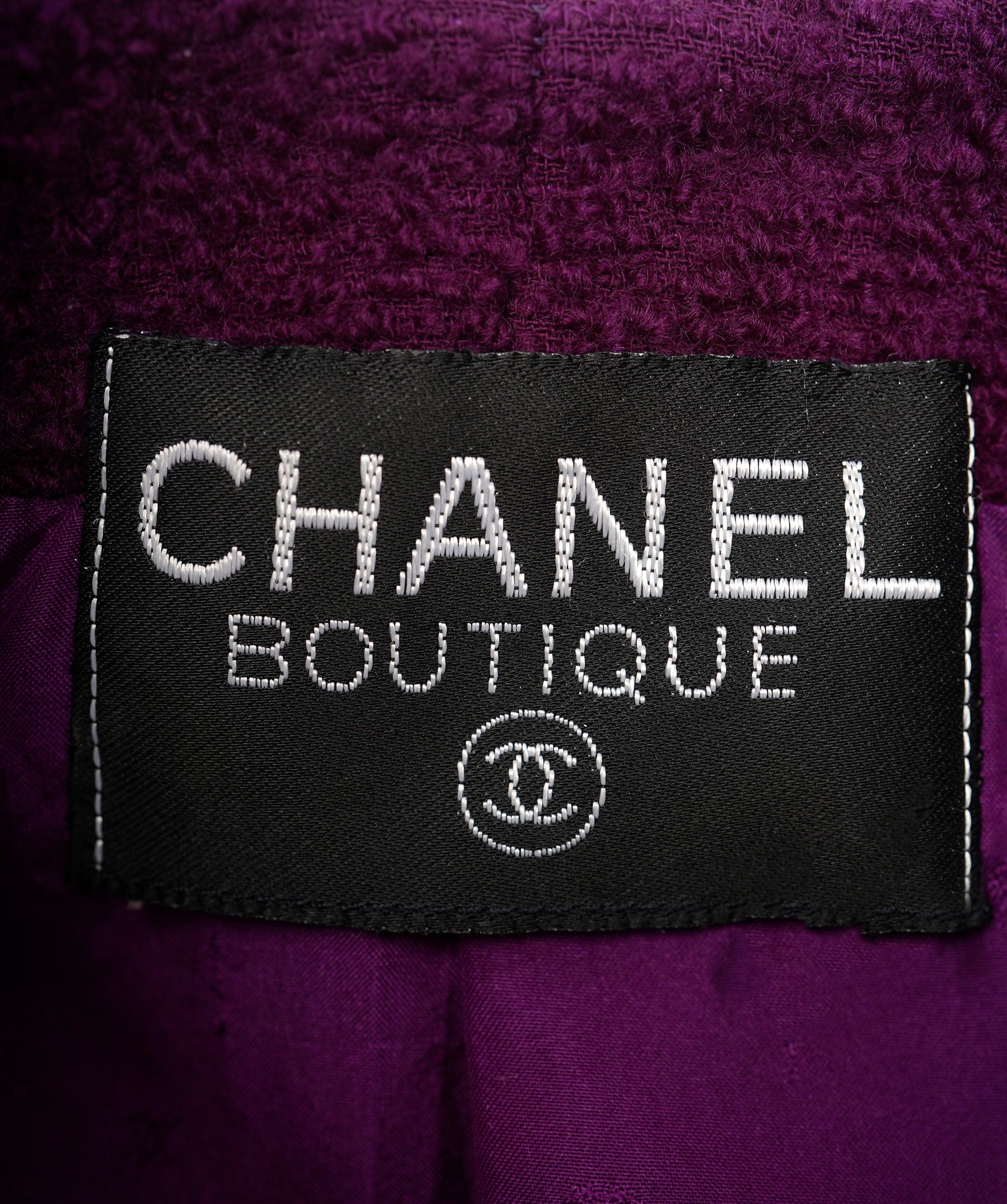 Chanel Chanel Purple 1993 Boucle Tweed Jacket UKL1372