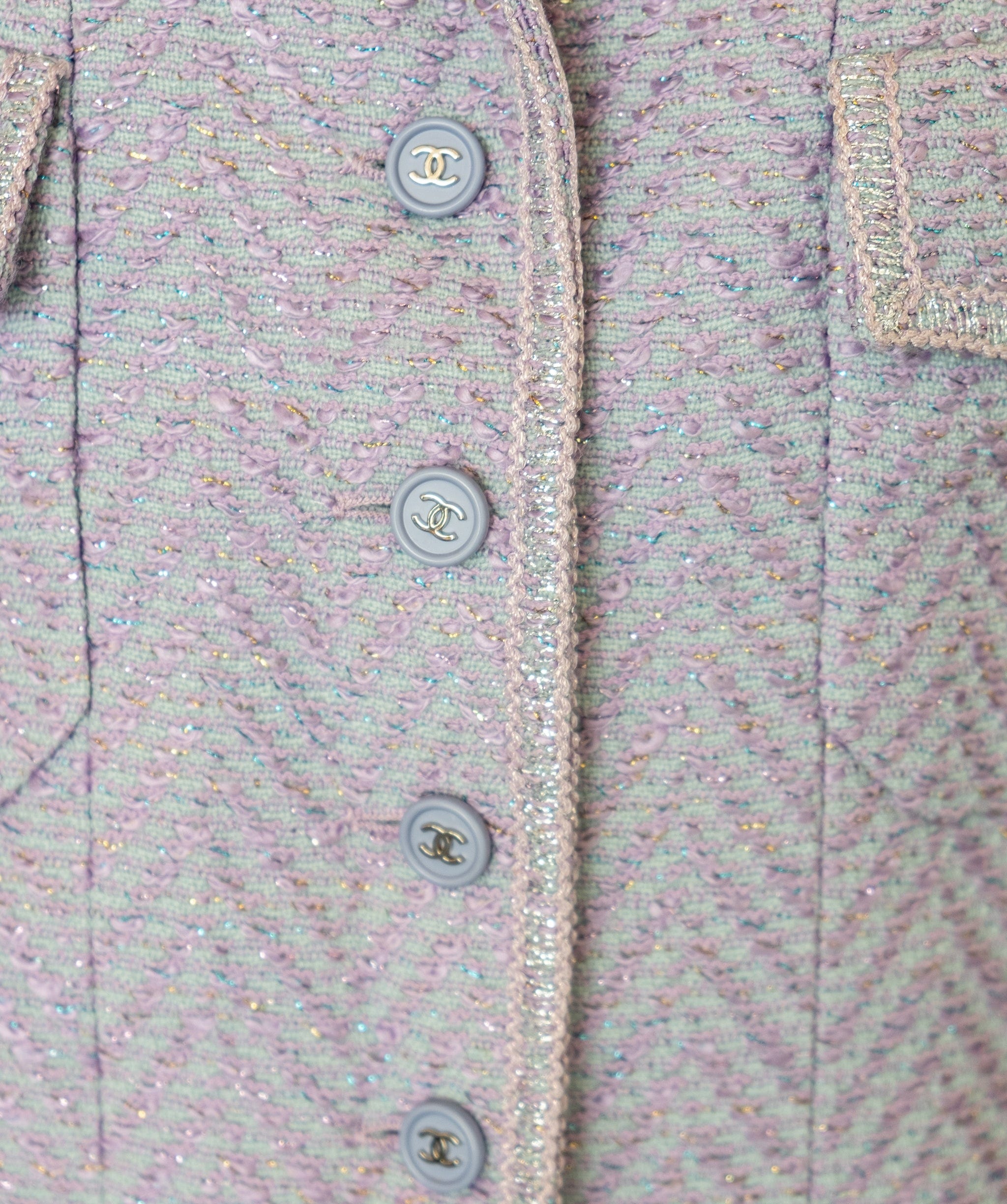 Chanel Chanel Purple 97P CC Buttons Tweed Jacket DXBS0252