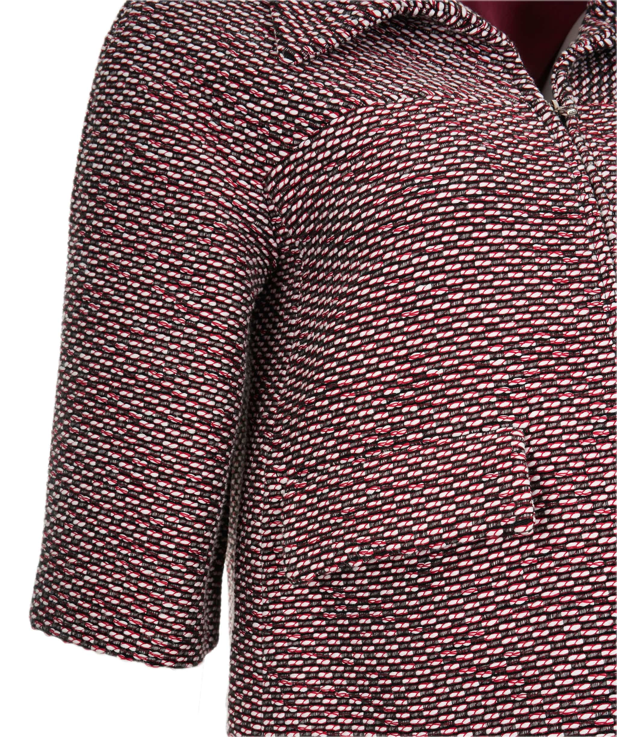 Chanel Chanel red and black cropped short sleeve tweed jacket - AJC0762