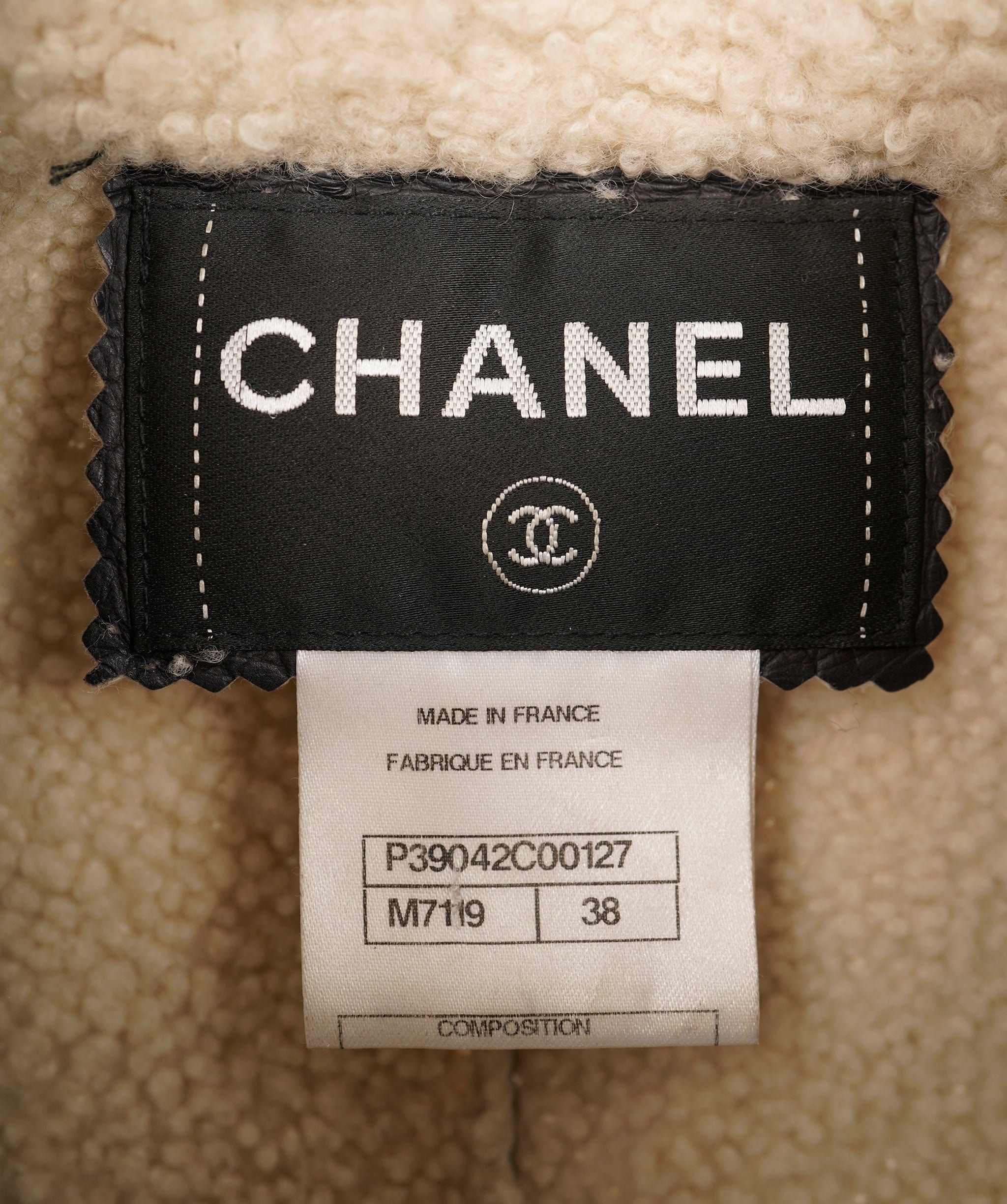 Chanel Chanel Shearling Quilted Lambskin Leather Jacket ALC1932