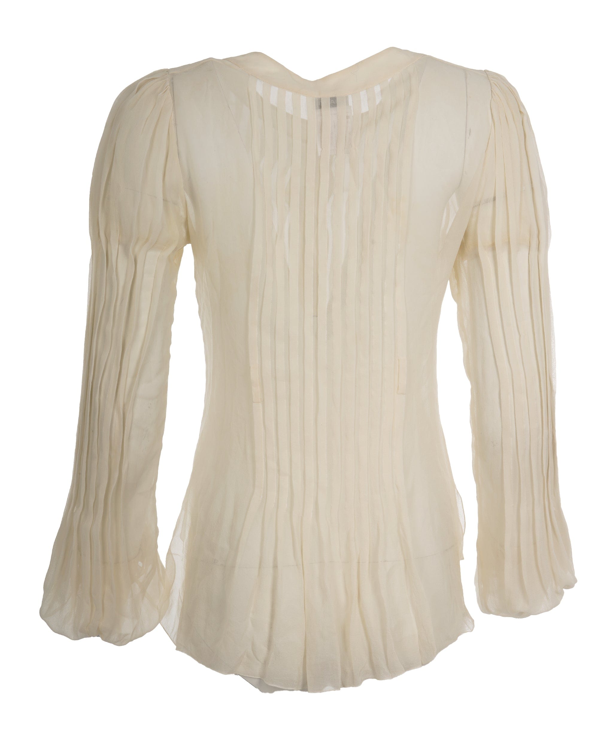 Chanel Chanel Silk Cream Button Shirt  ALC1484