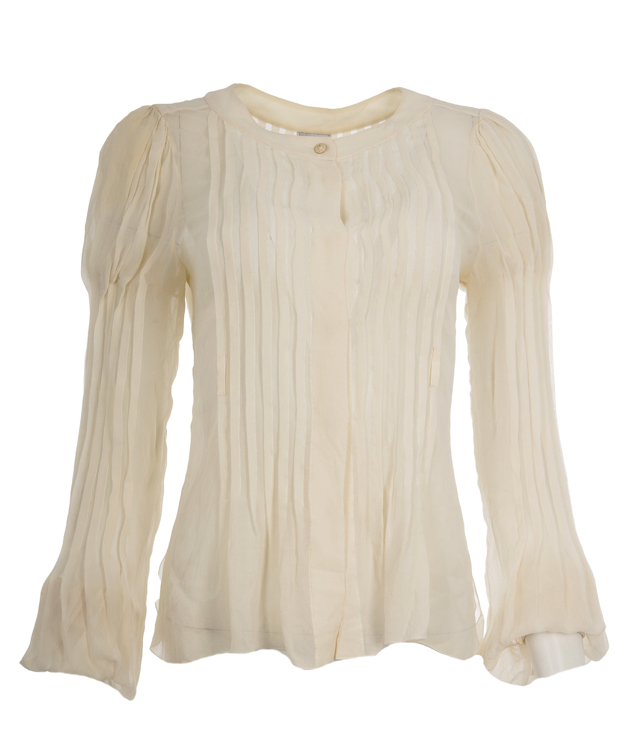 Chanel Chanel Silk Cream Button Shirt  ALC1484