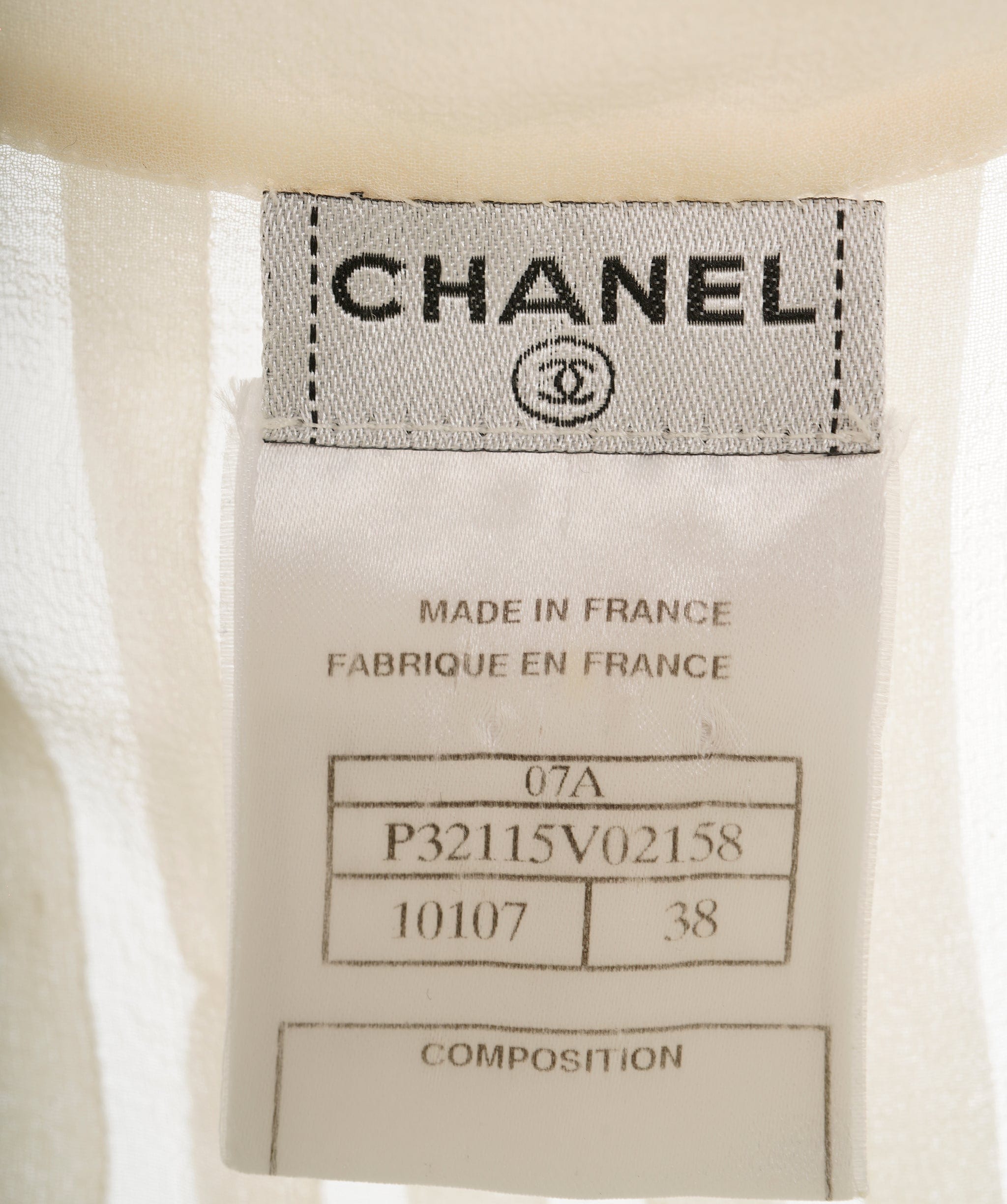 Chanel Chanel Silk Cream Button Shirt  ALC1484