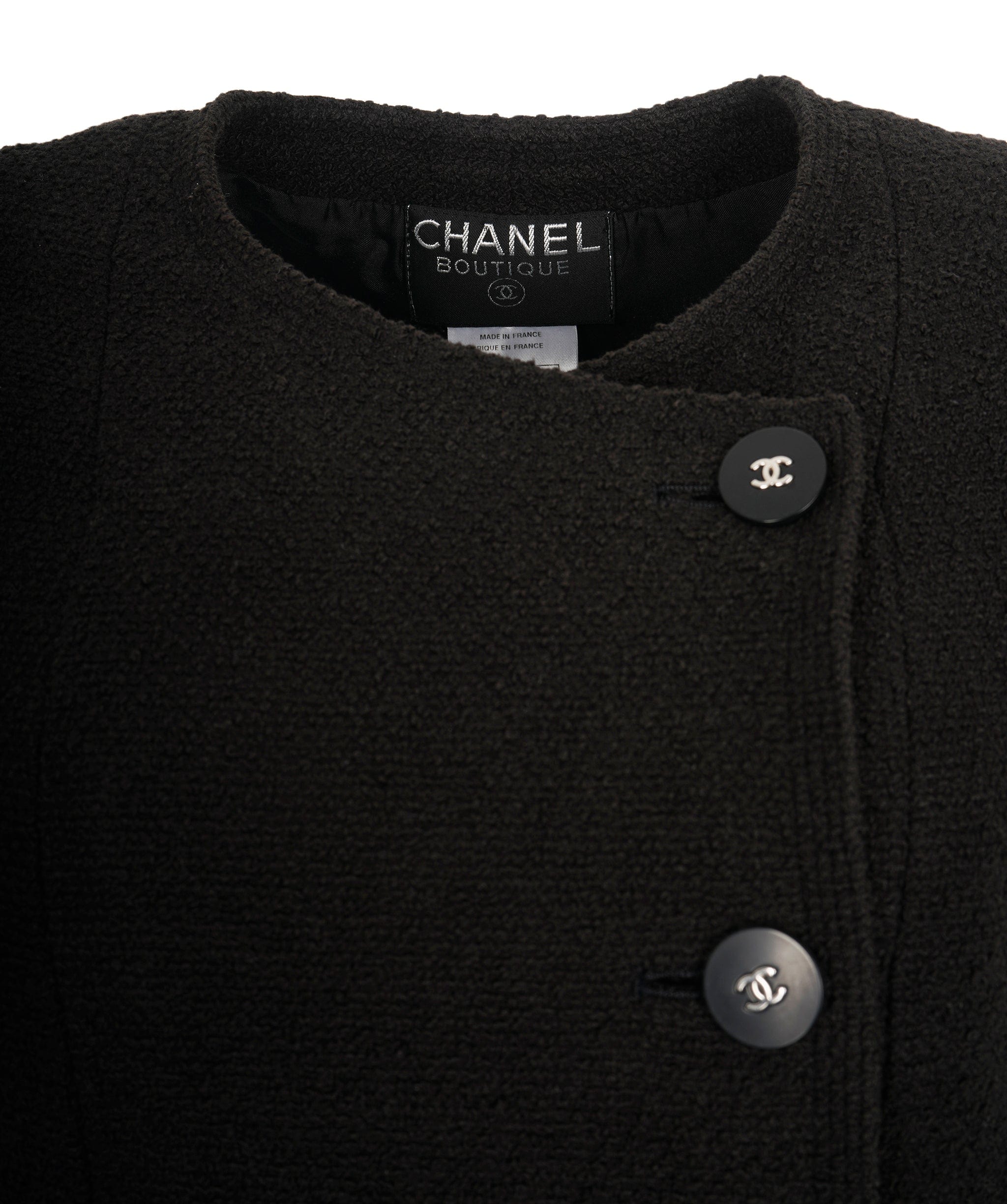 Chanel Chanel Silver CC Buttons Jacket Black #44 ASL10492