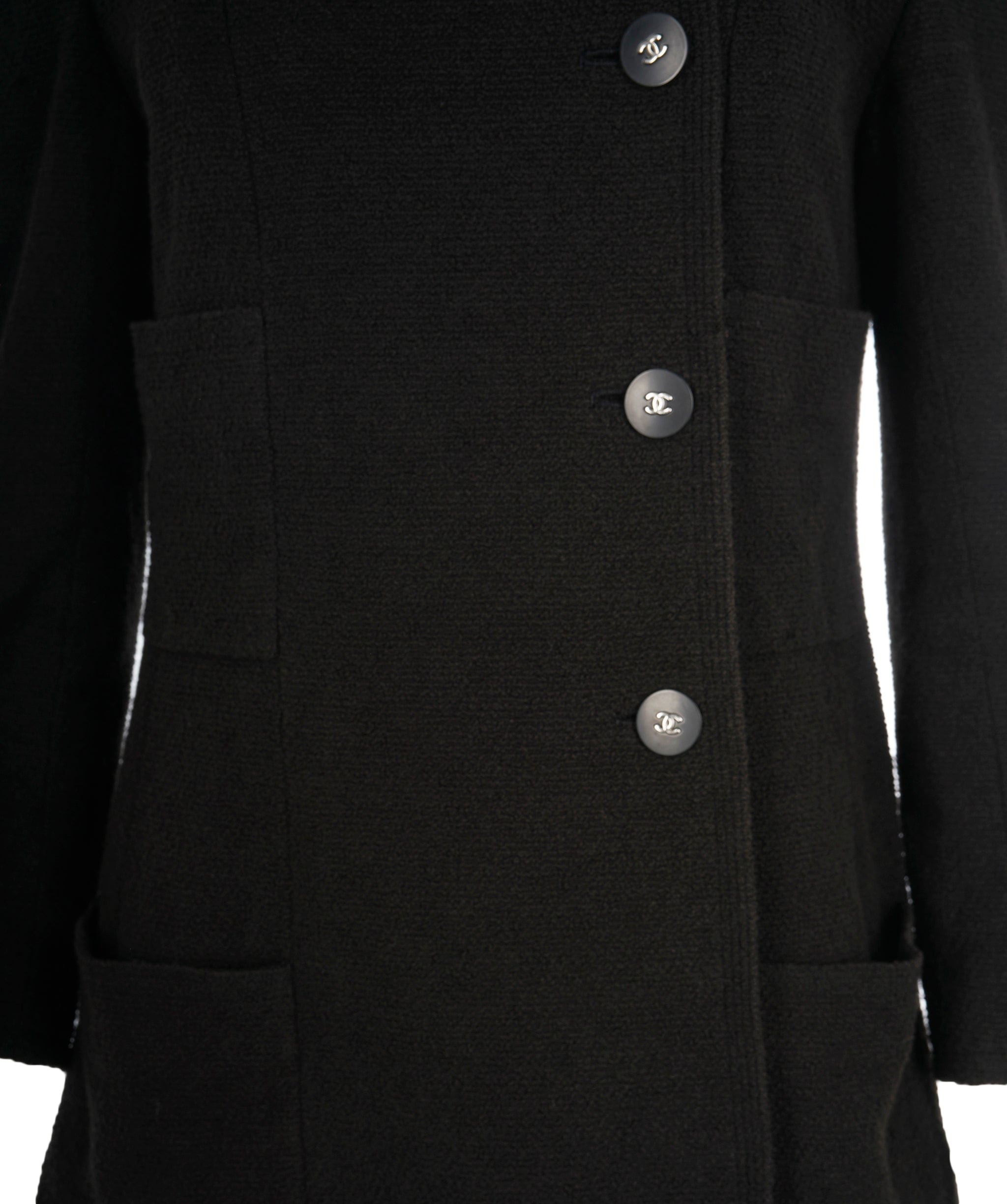 Chanel Chanel Silver CC Buttons Jacket Black #44 ASL10492