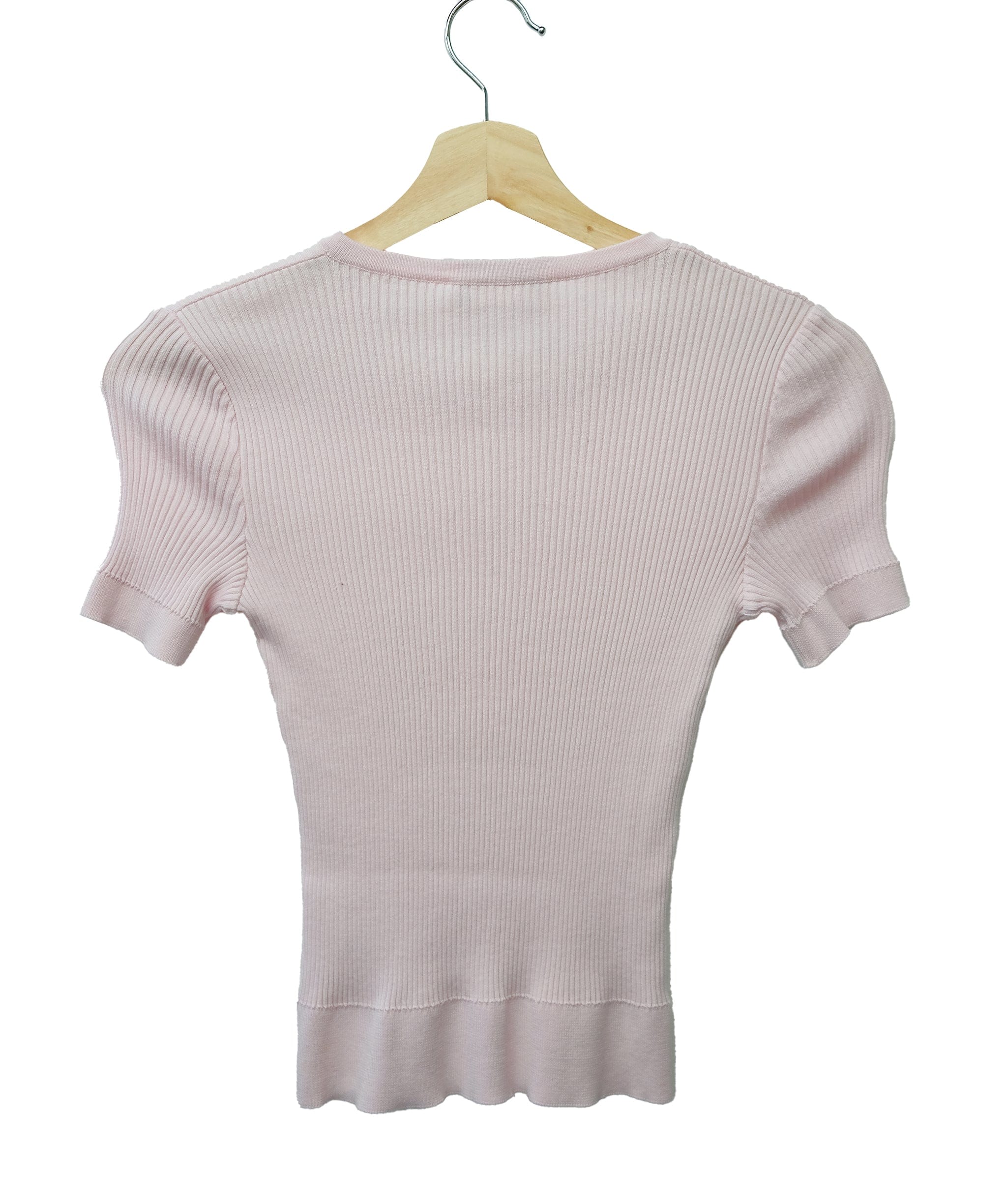 Chanel Chanel Small CC Ribbed Top Pink ASL10424