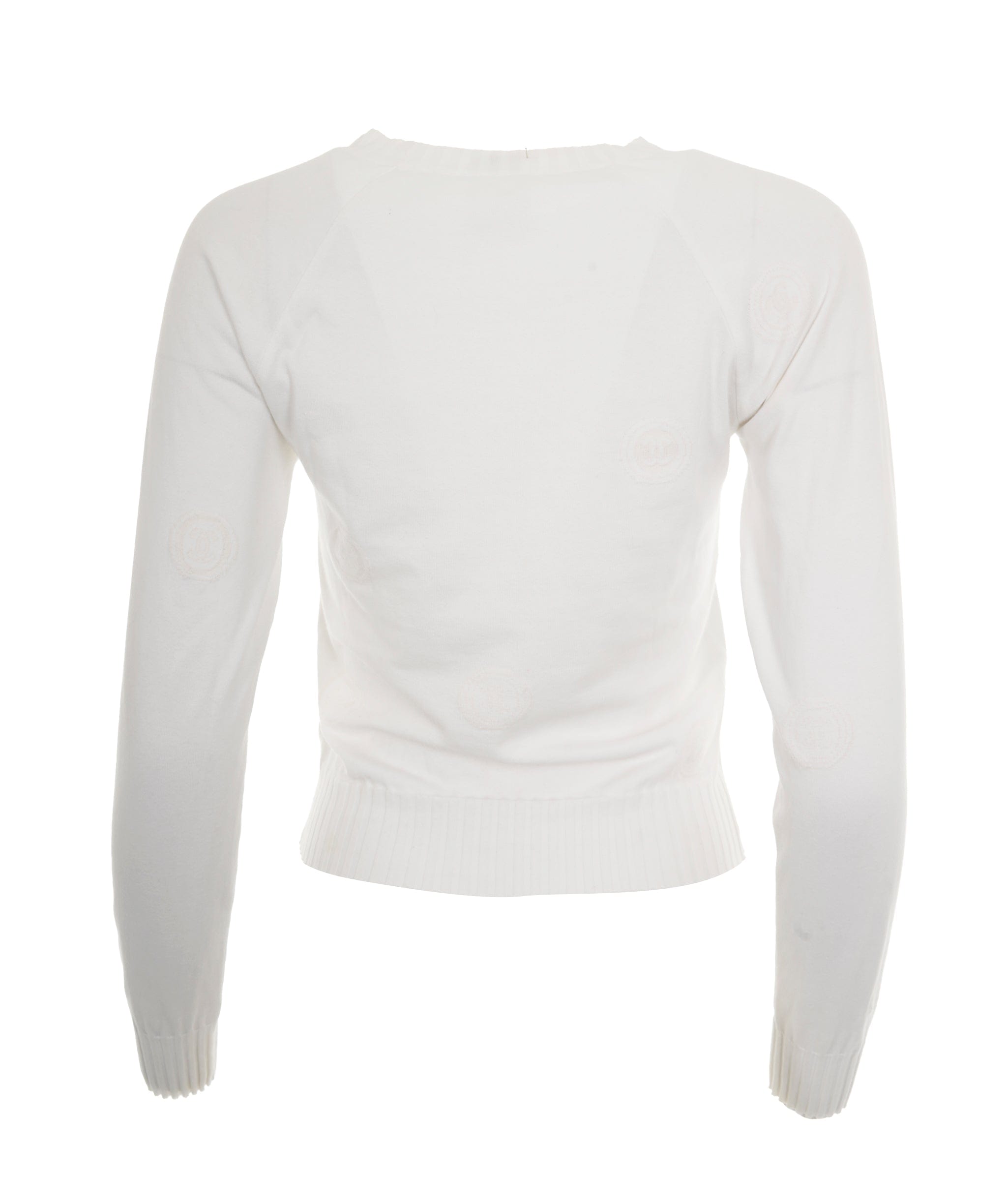 Chanel Chanel stamp logo long sleeve white top  AVC2109