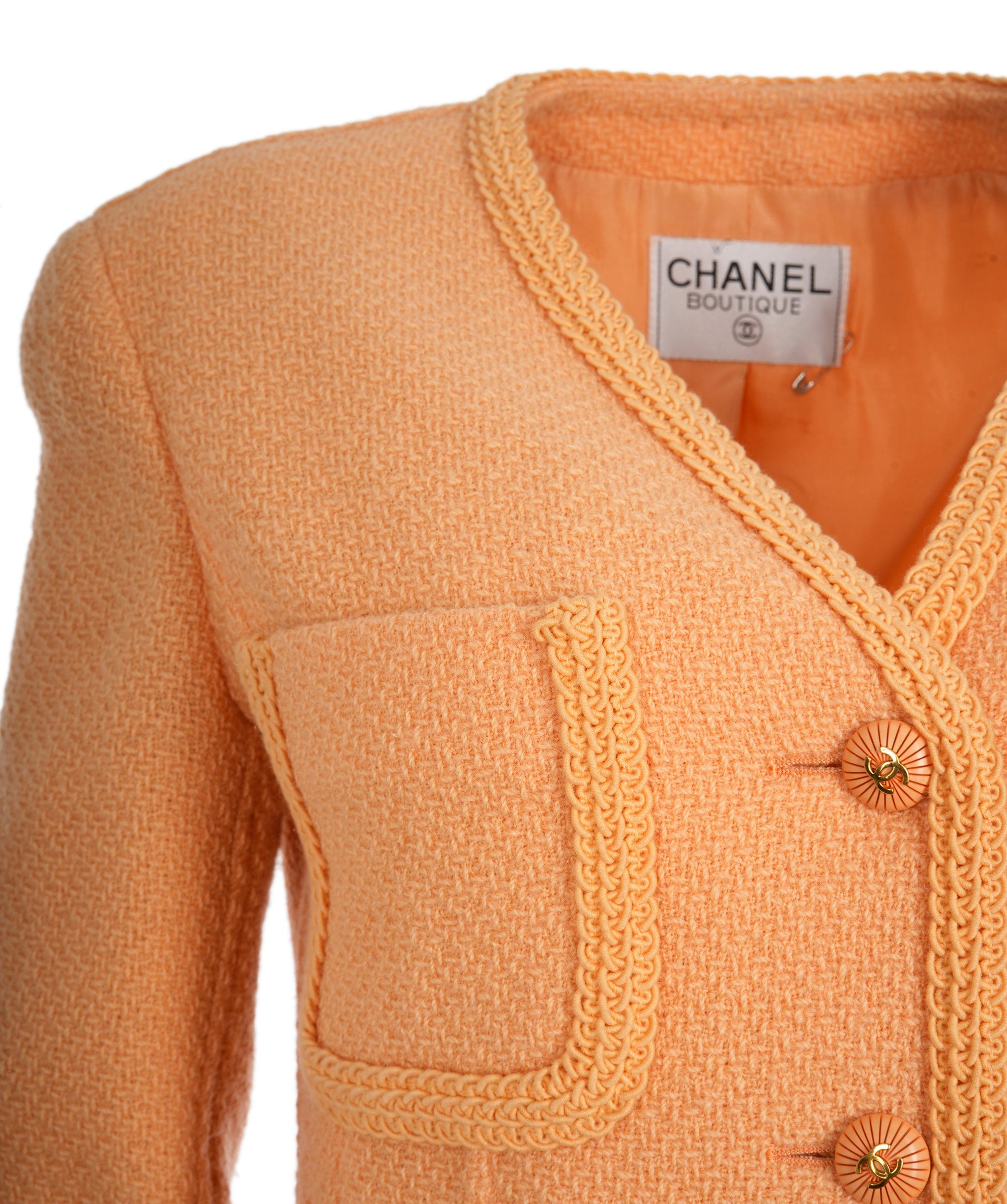 Chanel Chanel Sunburst Peach Single Breasted Jacket *As seen on Claire Chanelle *  ALC1166