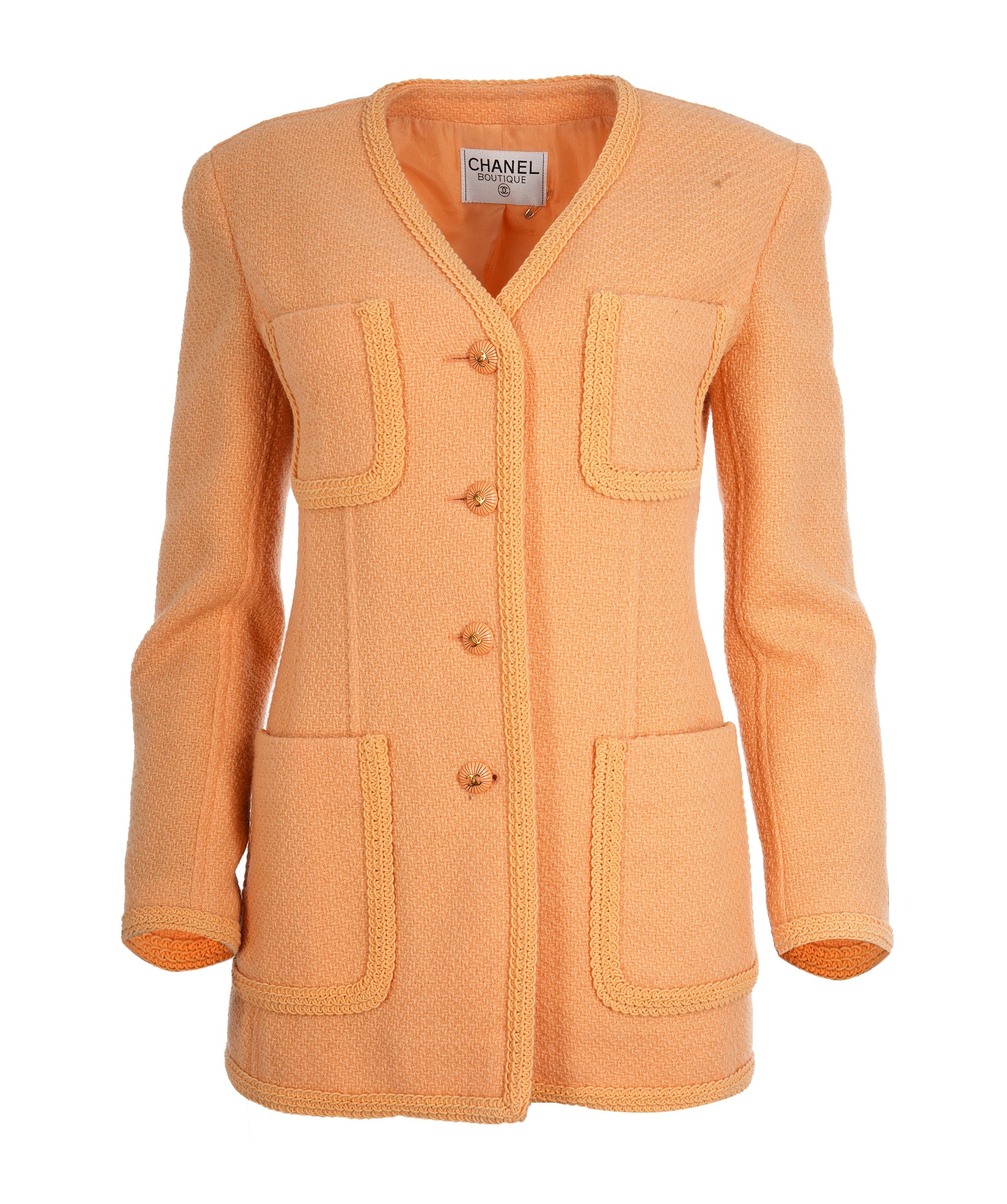 Chanel Chanel Sunburst Peach Single Breasted Jacket *As seen on Claire Chanelle *  ALC1166