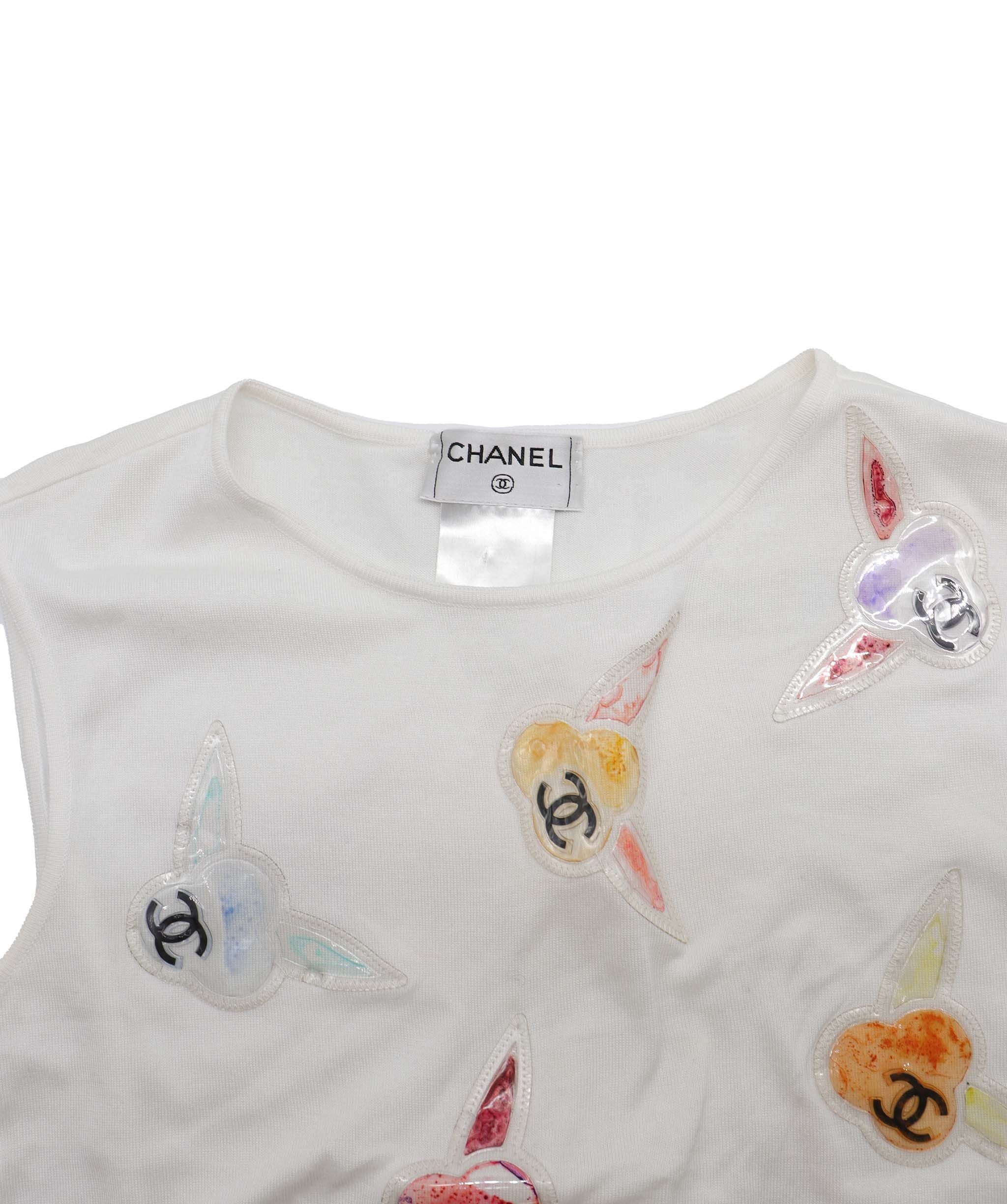 Chanel Chanel Tank Top CC PVC Wing Details Size 38 AGC2031