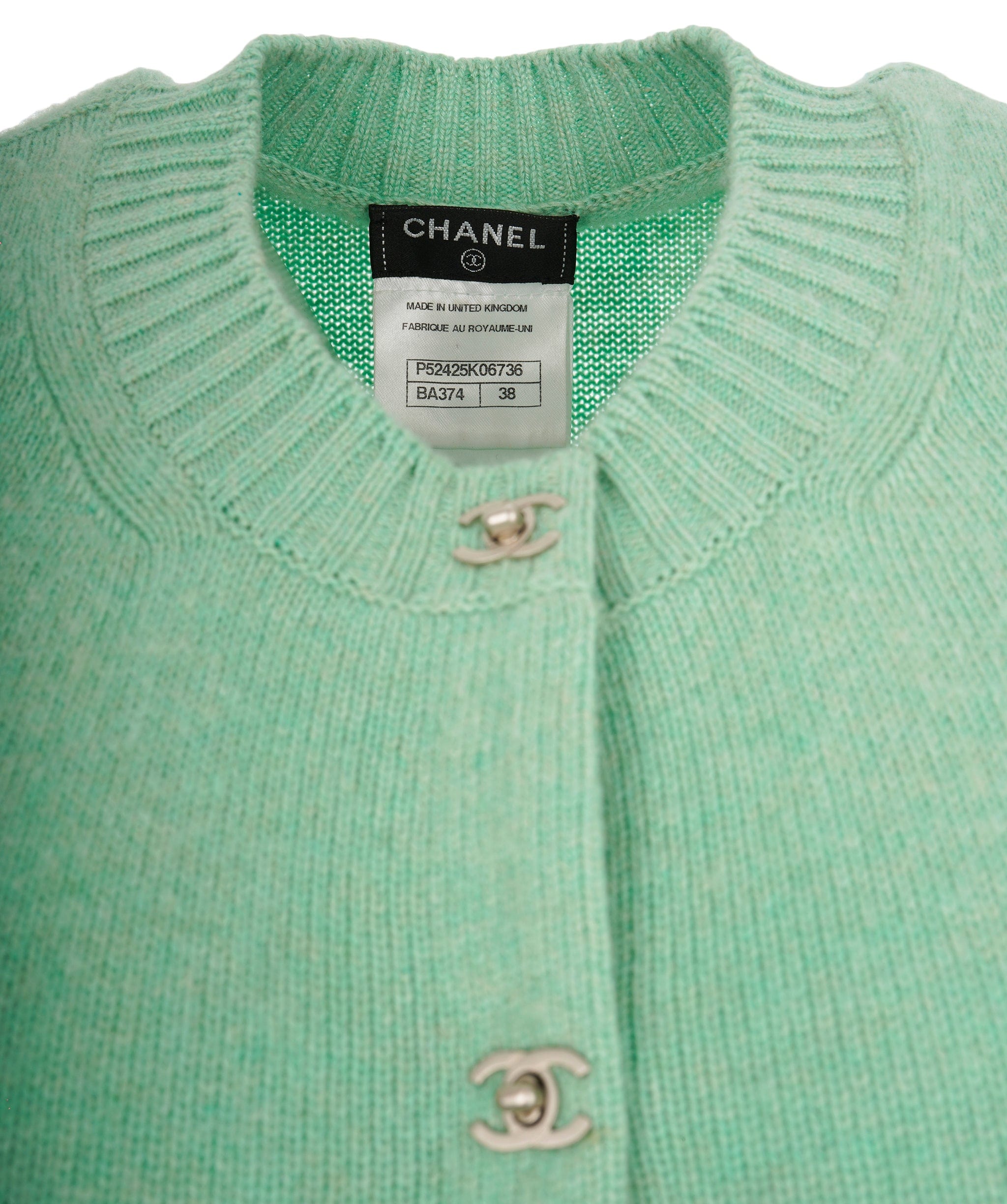 Chanel Chanel Turnlock CC Mint Cardigan  ALC1734