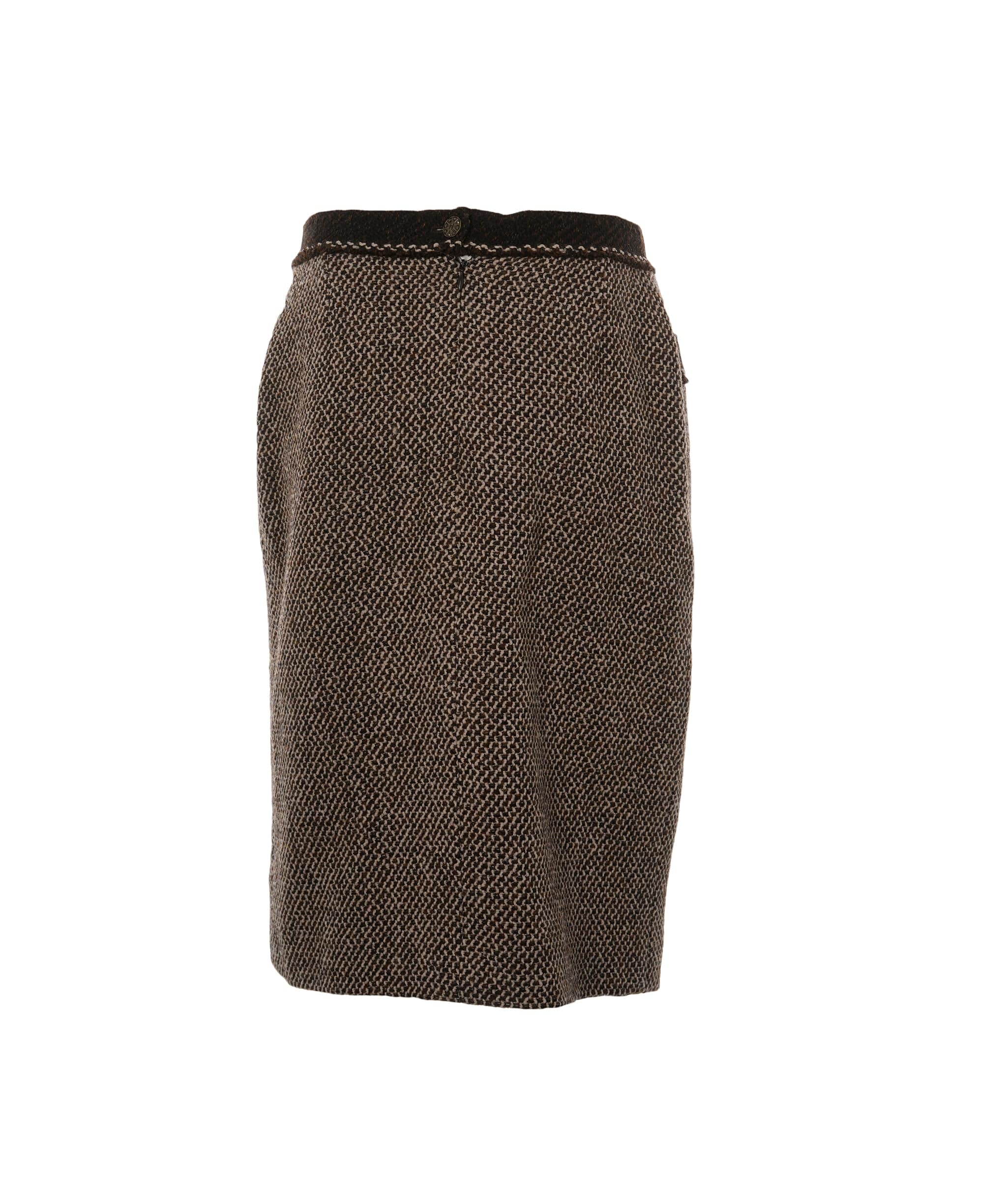 Chanel Chanel Tweed Brown 1998A Blazer and Skirt  ALC1567