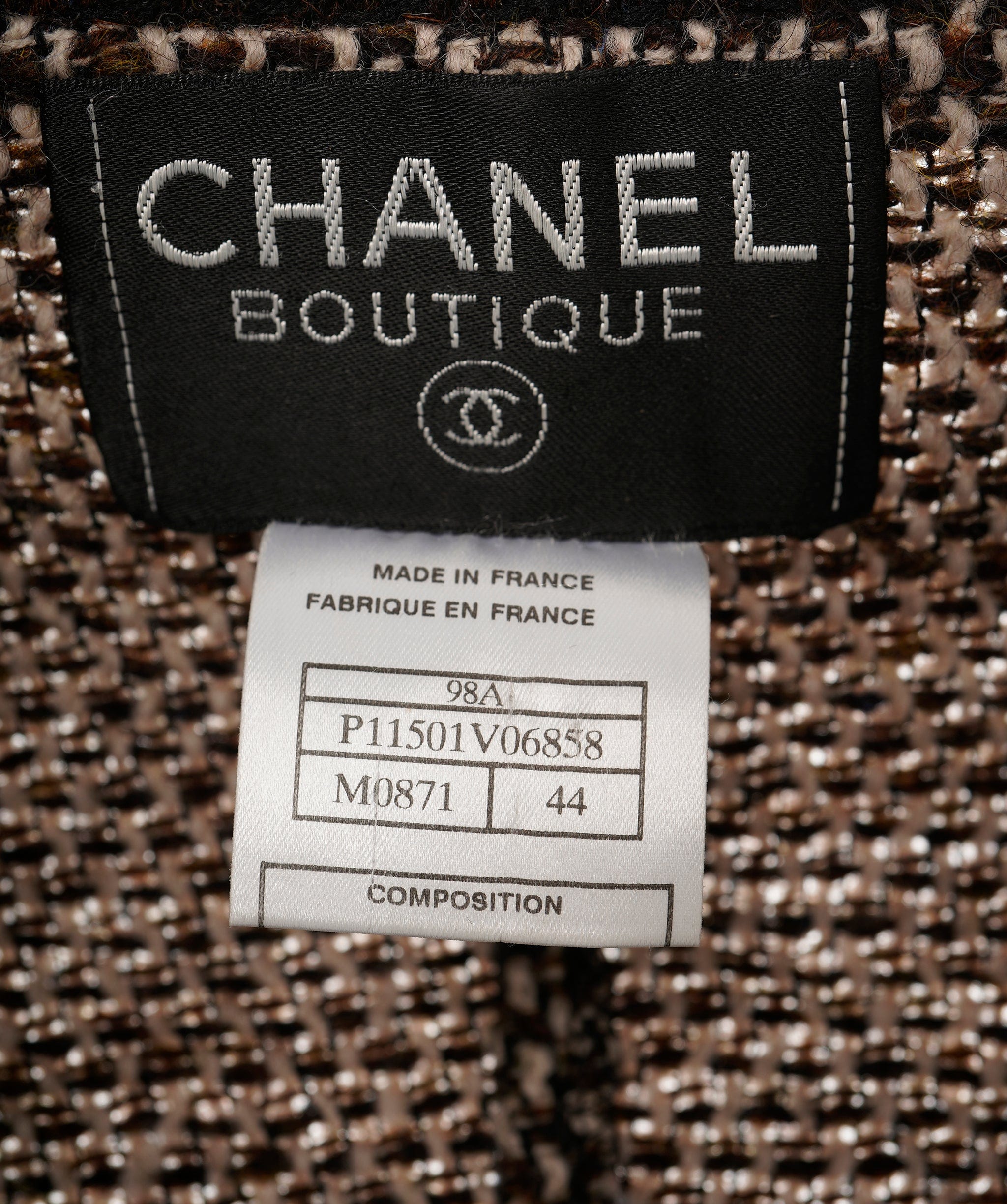 Chanel Chanel Tweed Brown 1998A Blazer and Skirt  ALC1567