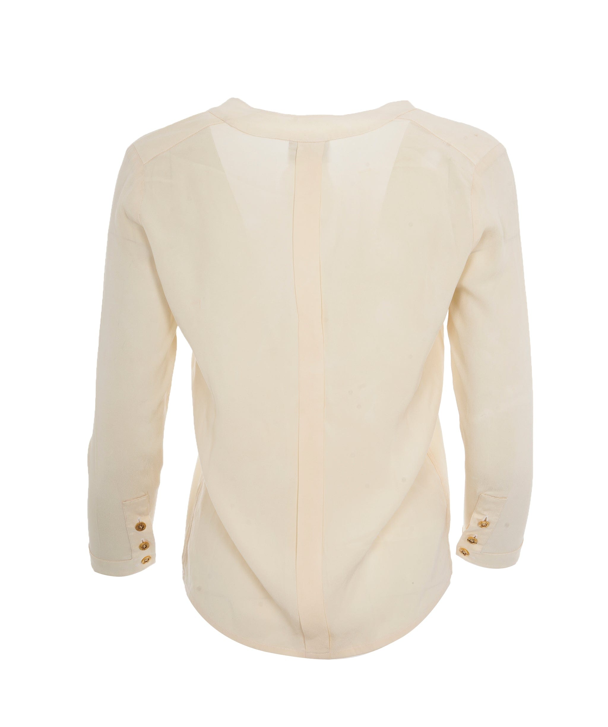 Chanel Chanel V neck shirt Cream with CC buttons ALC1174