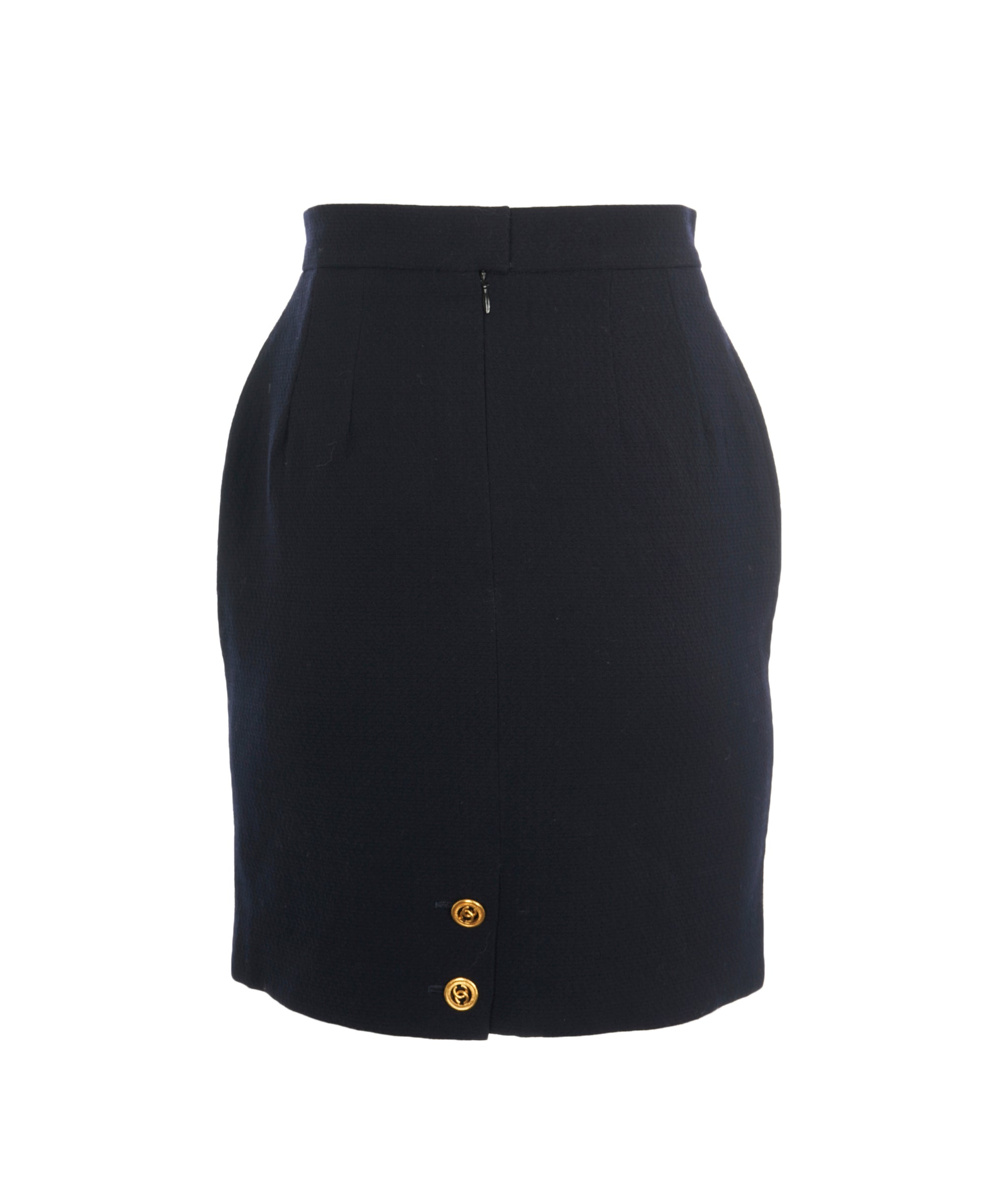 Chanel Chanel vintage navy skirt with gold cc buttons  AVL1448