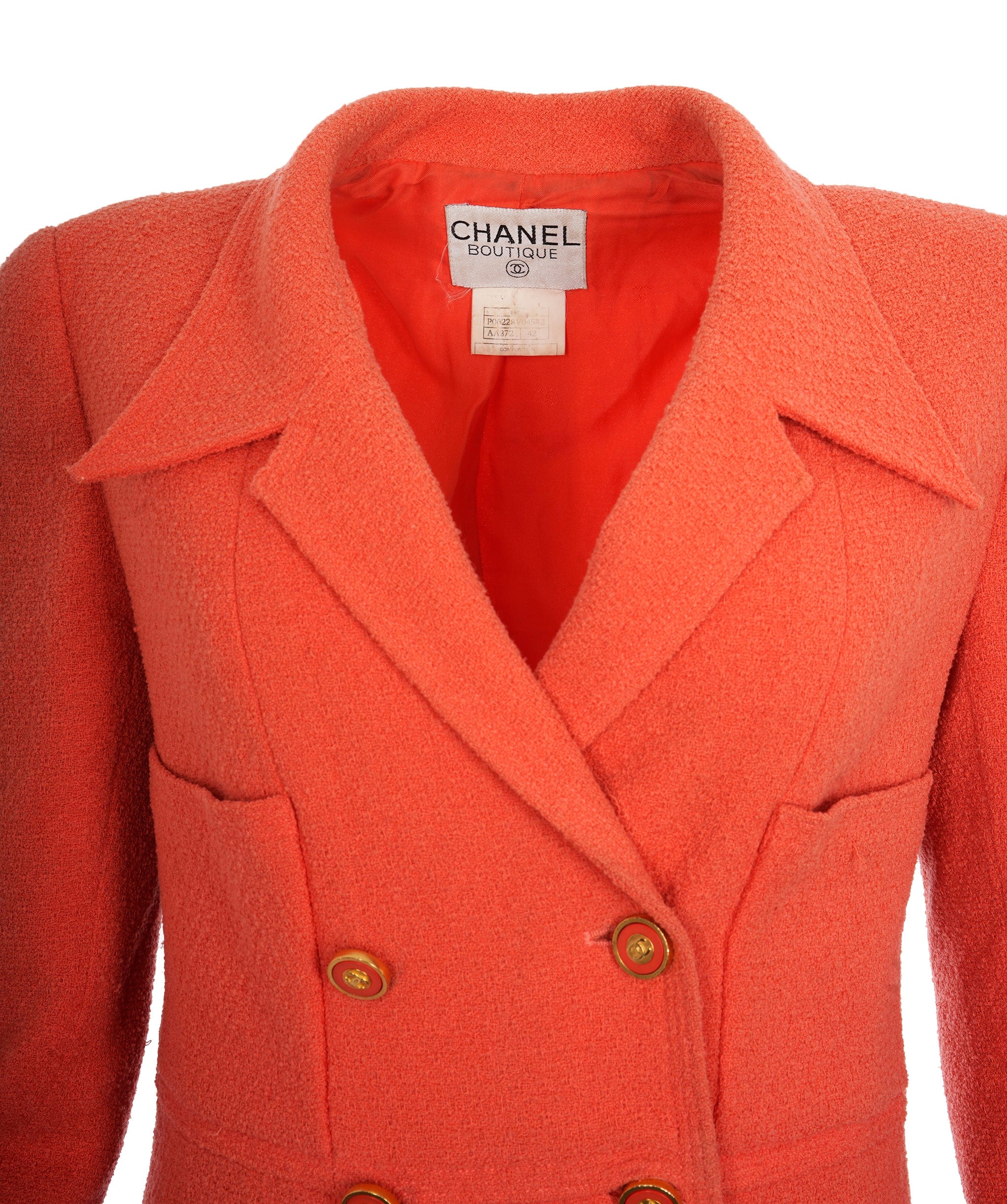 Chanel Chanel Vintage Peach Double Breasted Blazer   ALC1248