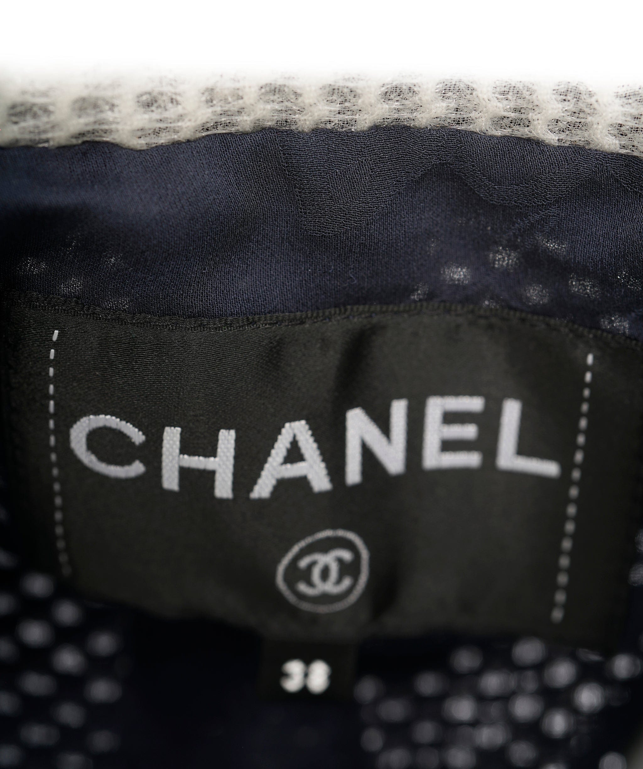 Chanel Chanel White/Black/Blue Bomber with Velcro Tabs UKL1394