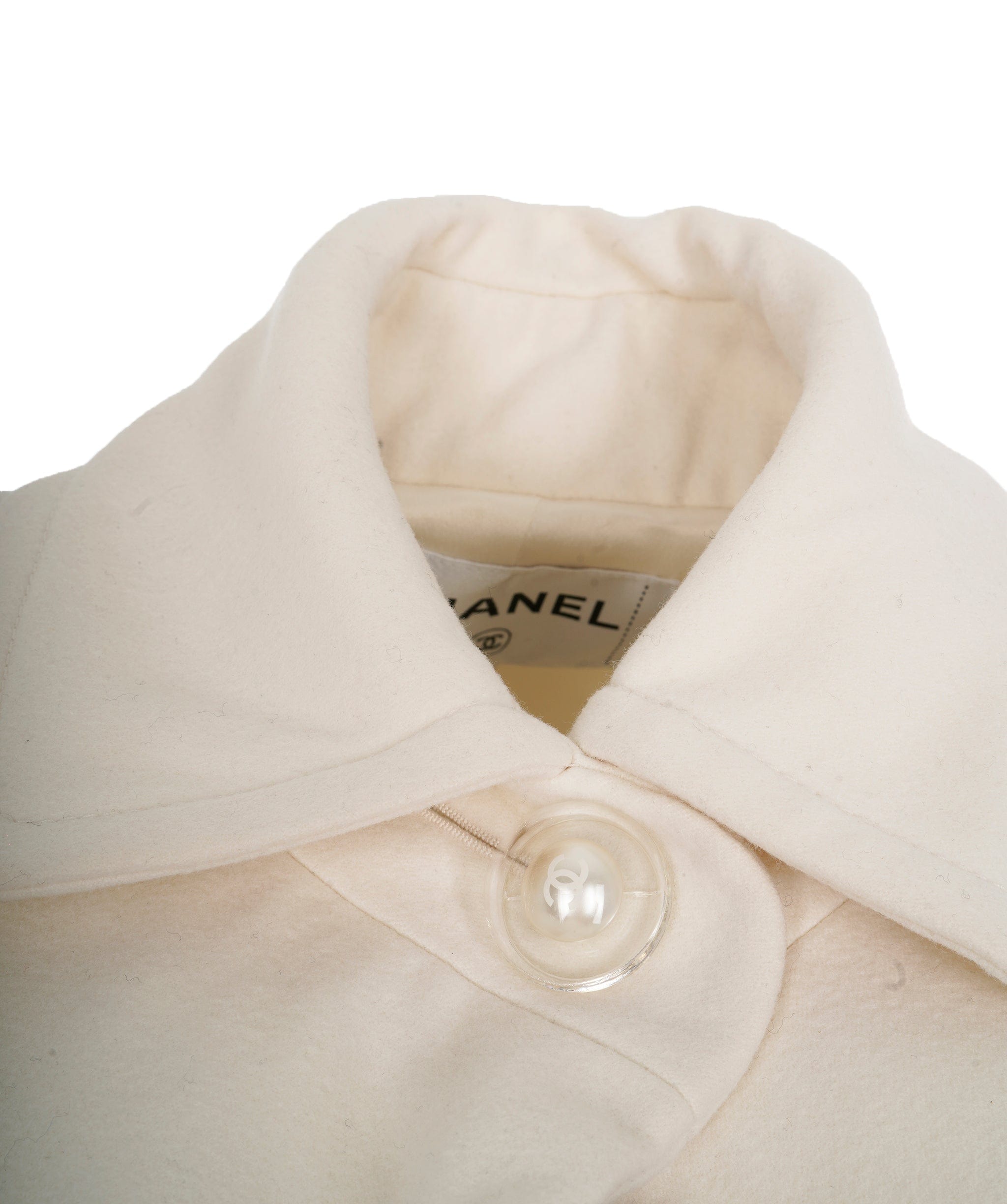 Chanel Chanel white pearl button long coat AVC1940