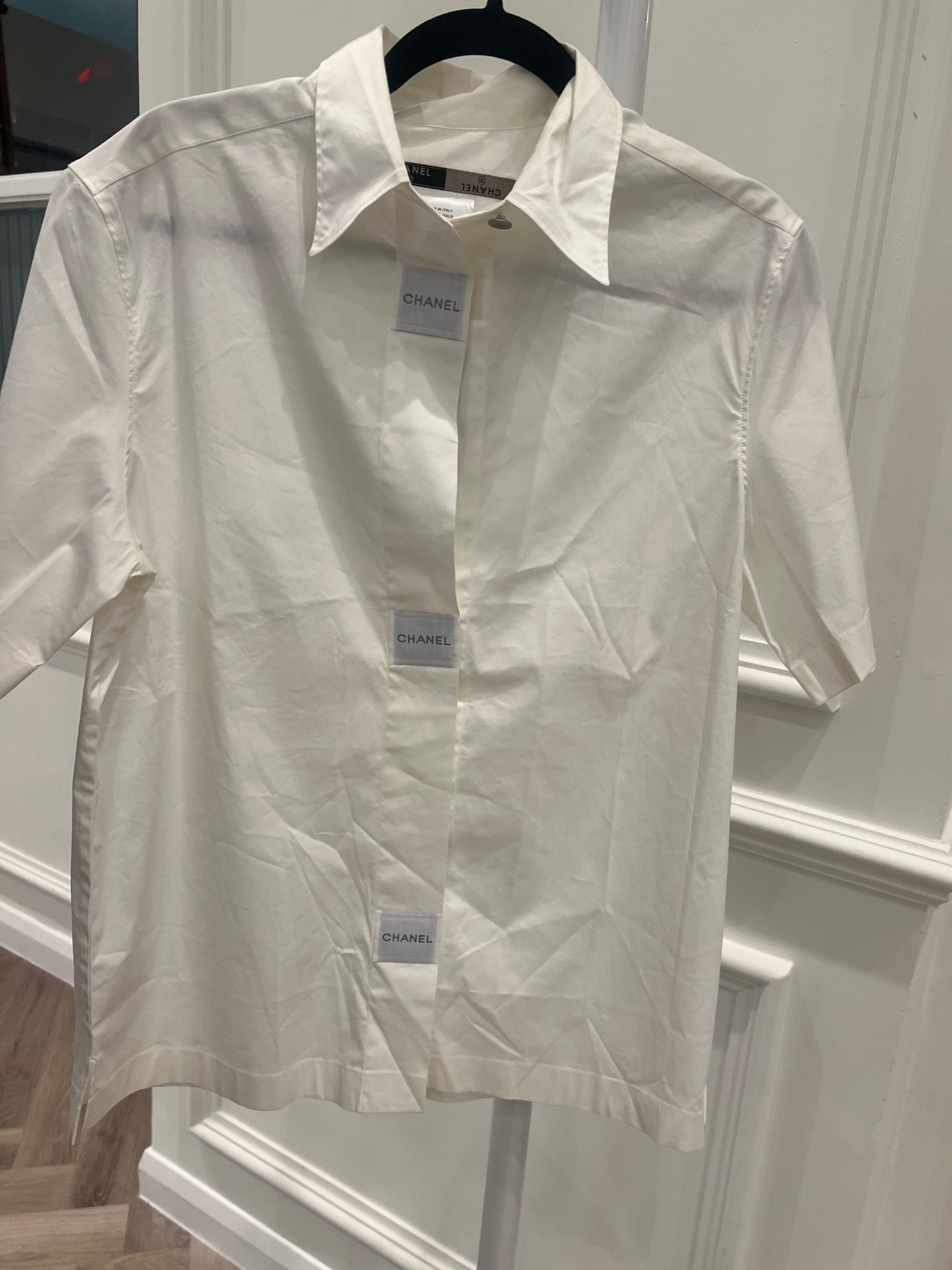 Chanel Chanel White Shirt with Chanel Logo ALC1171