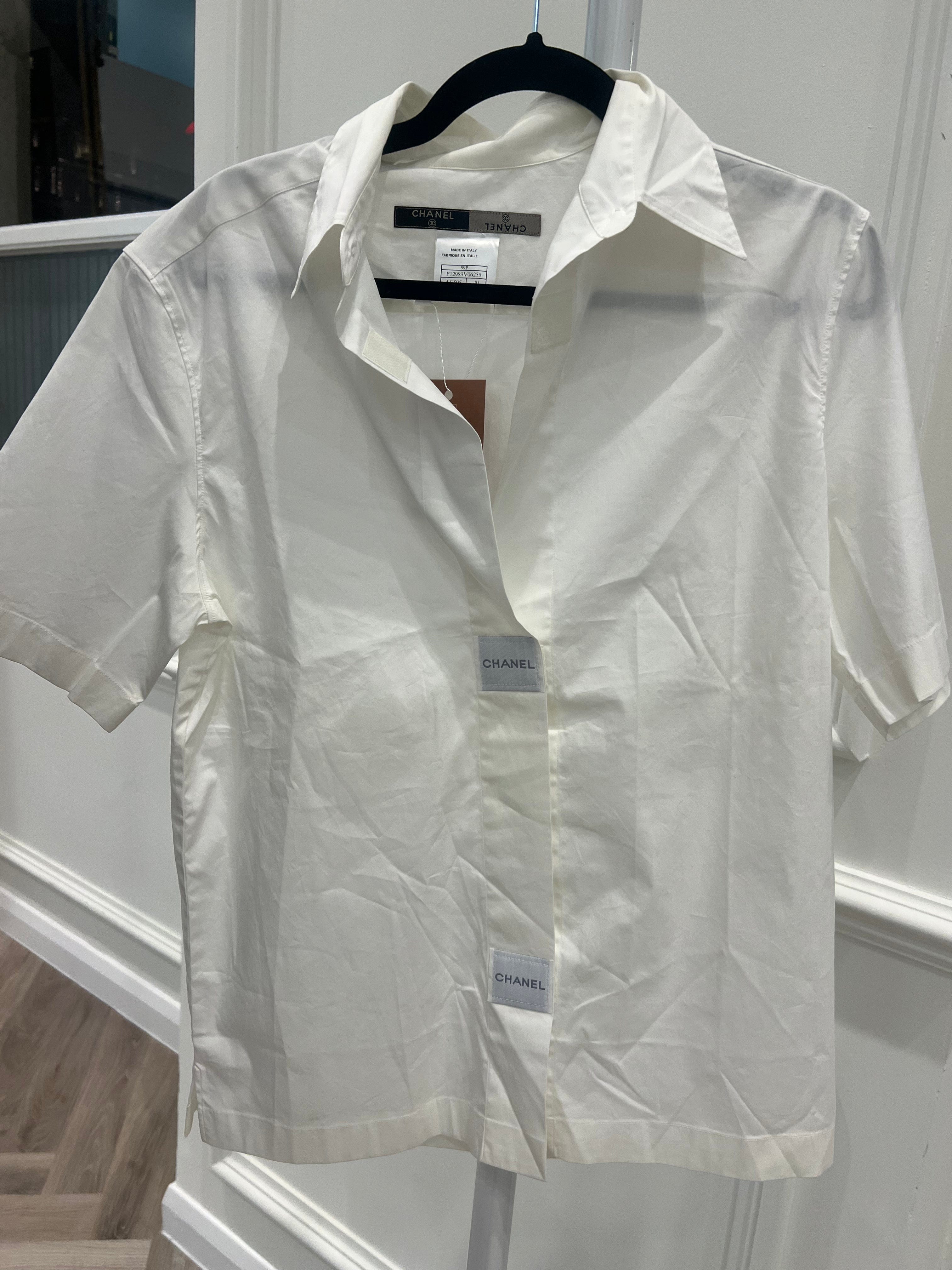 Chanel Chanel White Shirt with Chanel Logo ALC1171