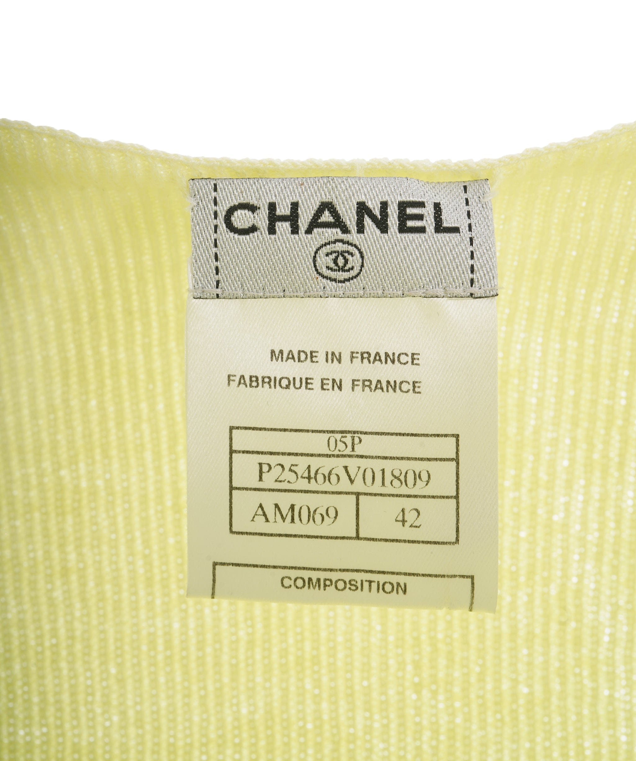 Chanel Chanel Yellow CC Sweater ALL0590