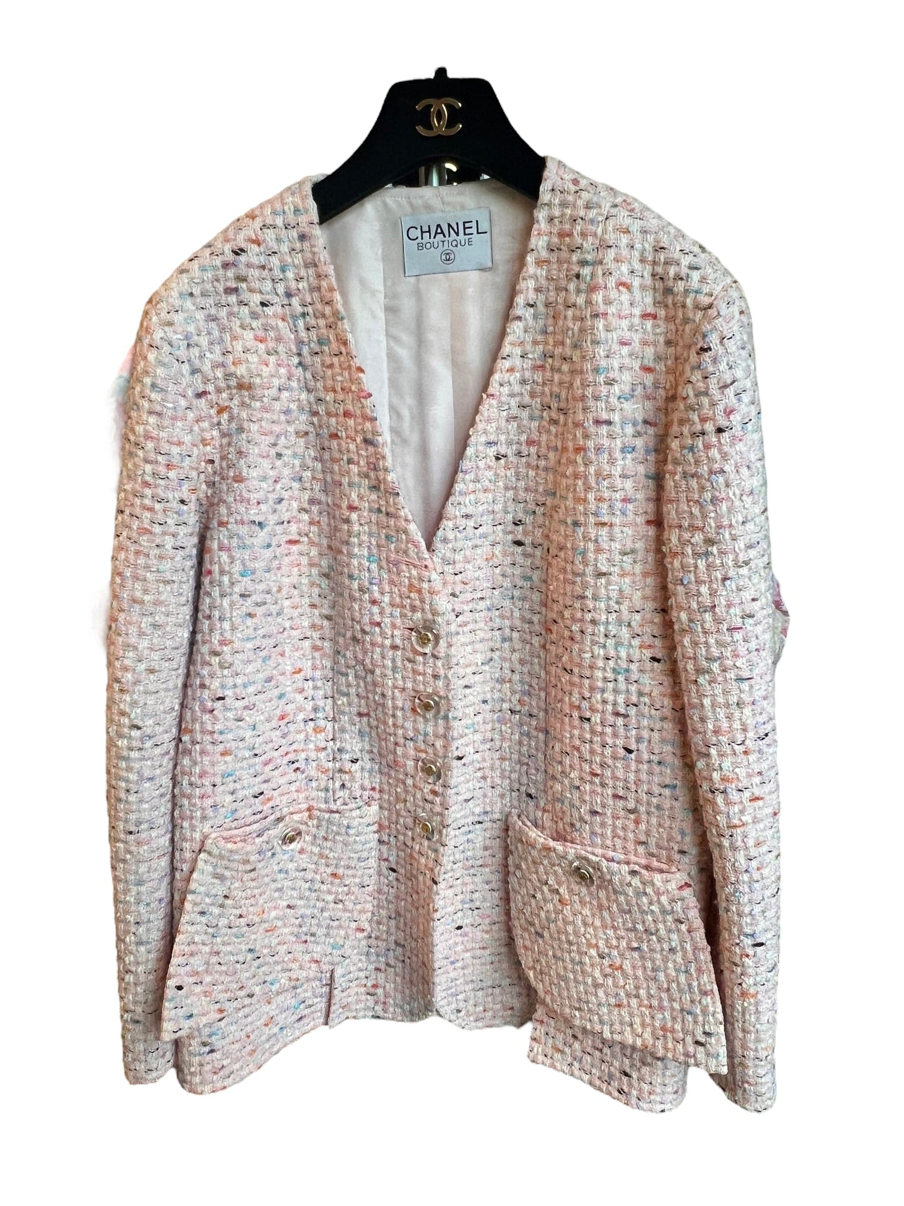 Chanel RARE 94P CHANEL BOUTIQUE TWEED CC LOGO BUTTONS JACKET BLAZER DXBK0003