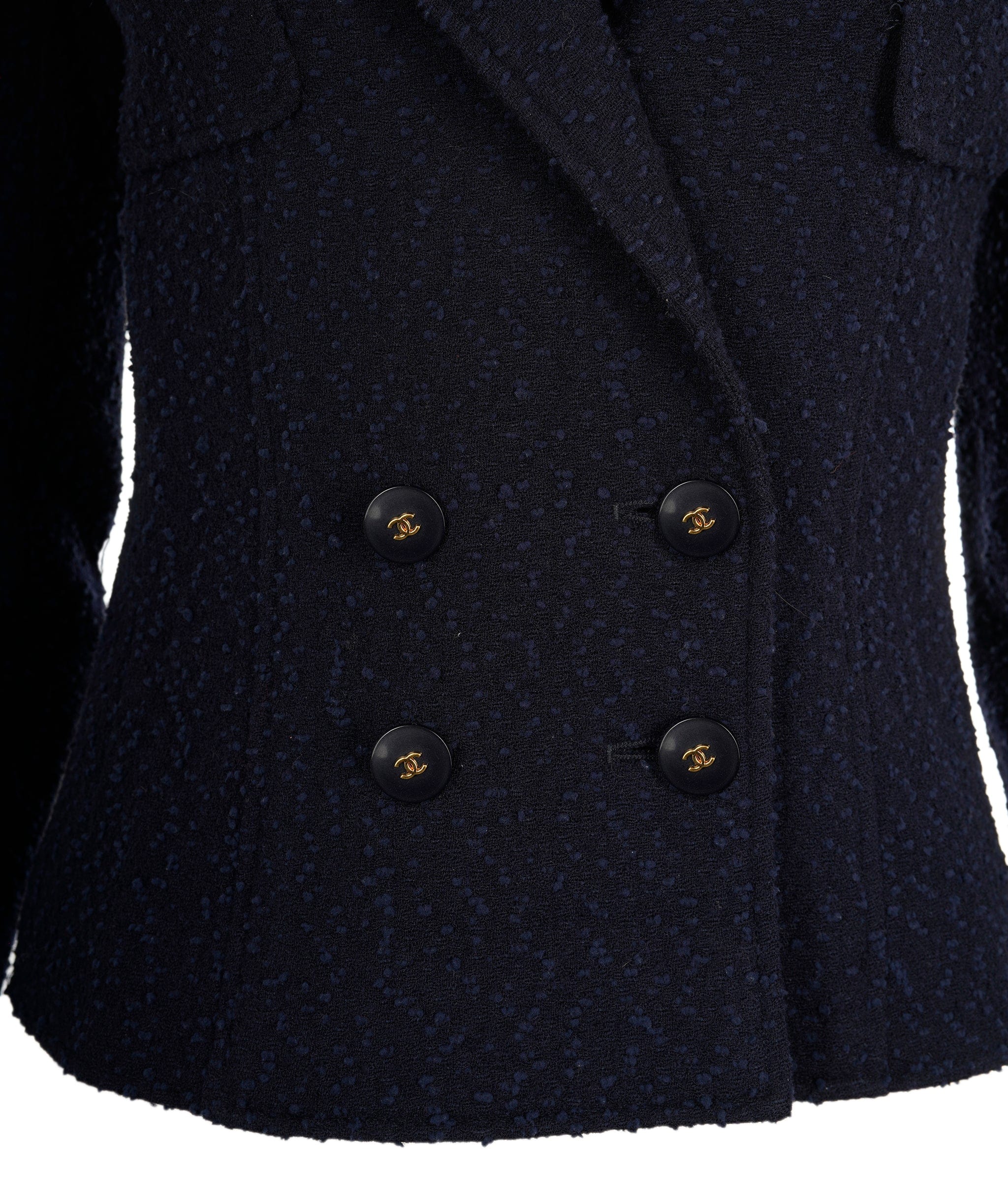 Chanel Chanel Tweed Jacket Blue Navy ASL8923