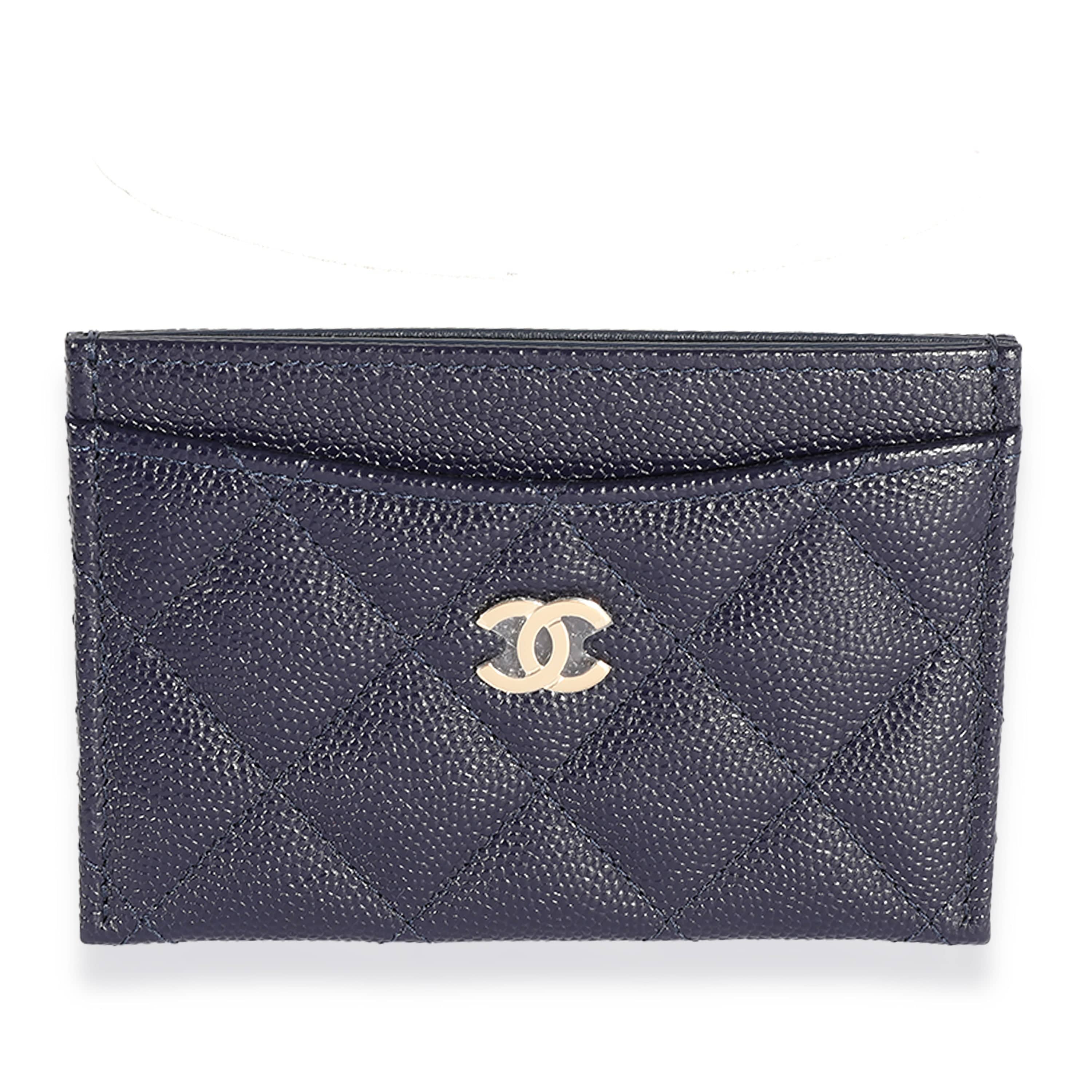 Chanel Chanel Navy Quilted Caviar Classic Card Holder