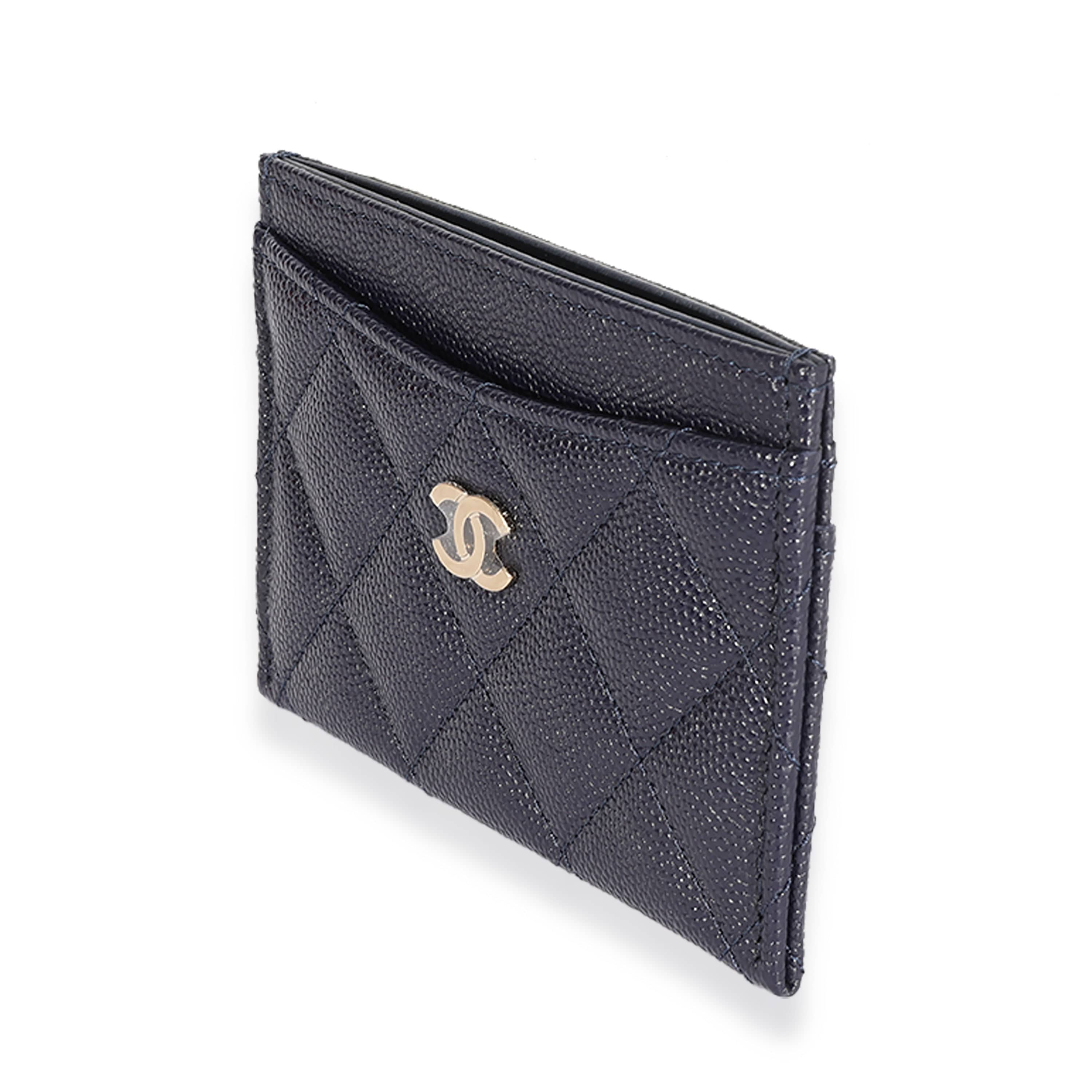 Chanel Chanel Navy Quilted Caviar Classic Card Holder