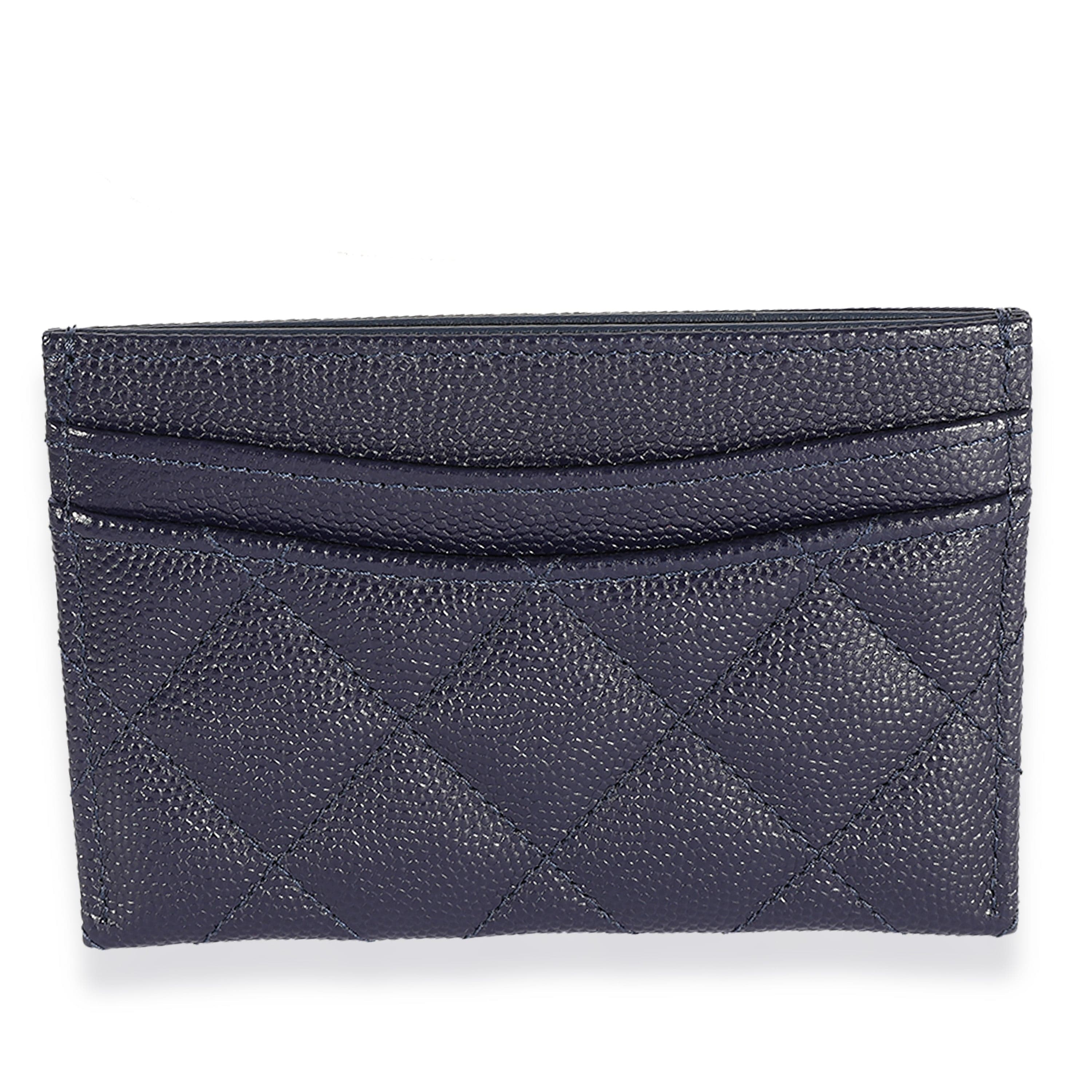 Chanel Chanel Navy Quilted Caviar Classic Card Holder