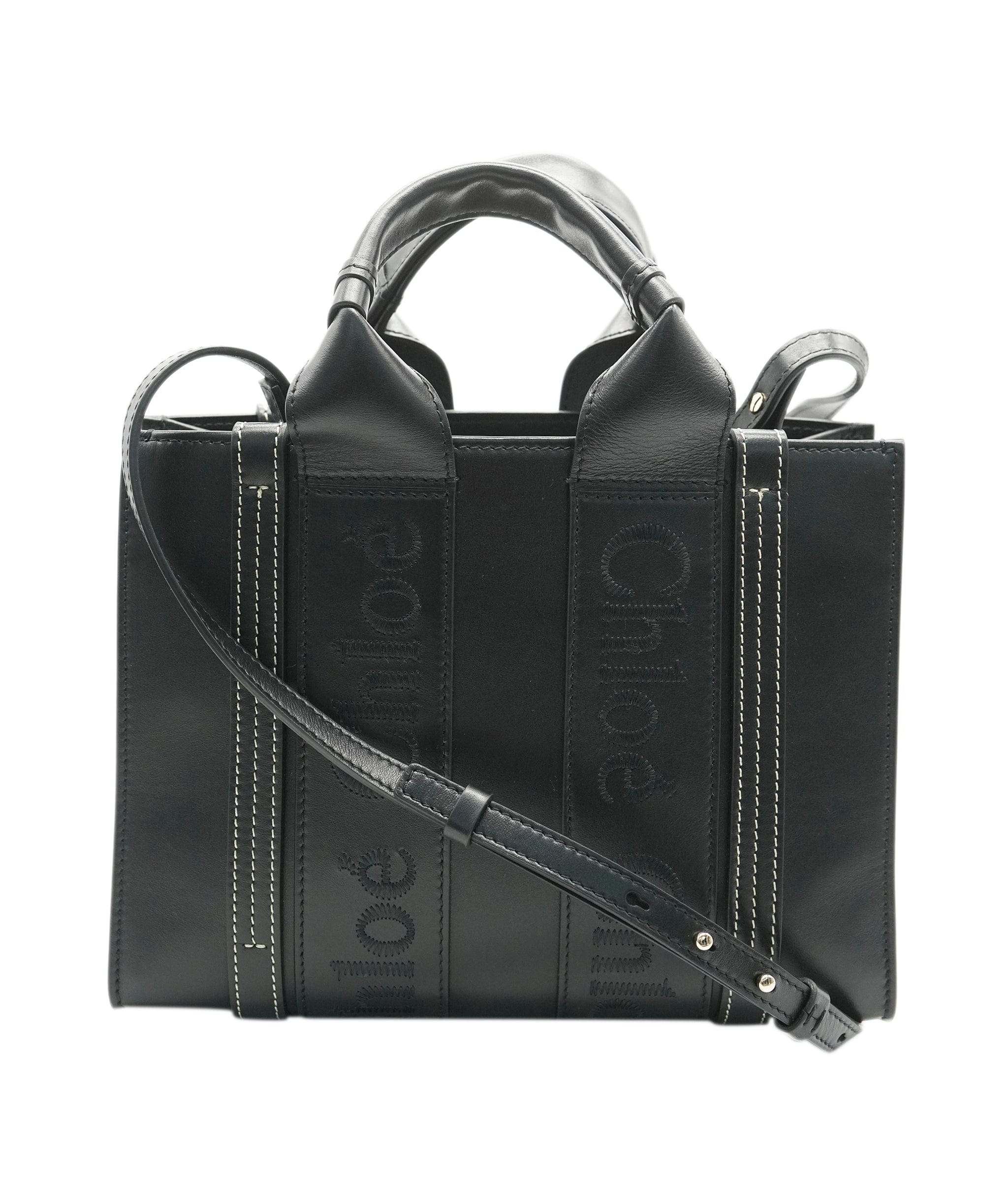 Chloé Chloe Black Leather Small Woody Tote ABC0818