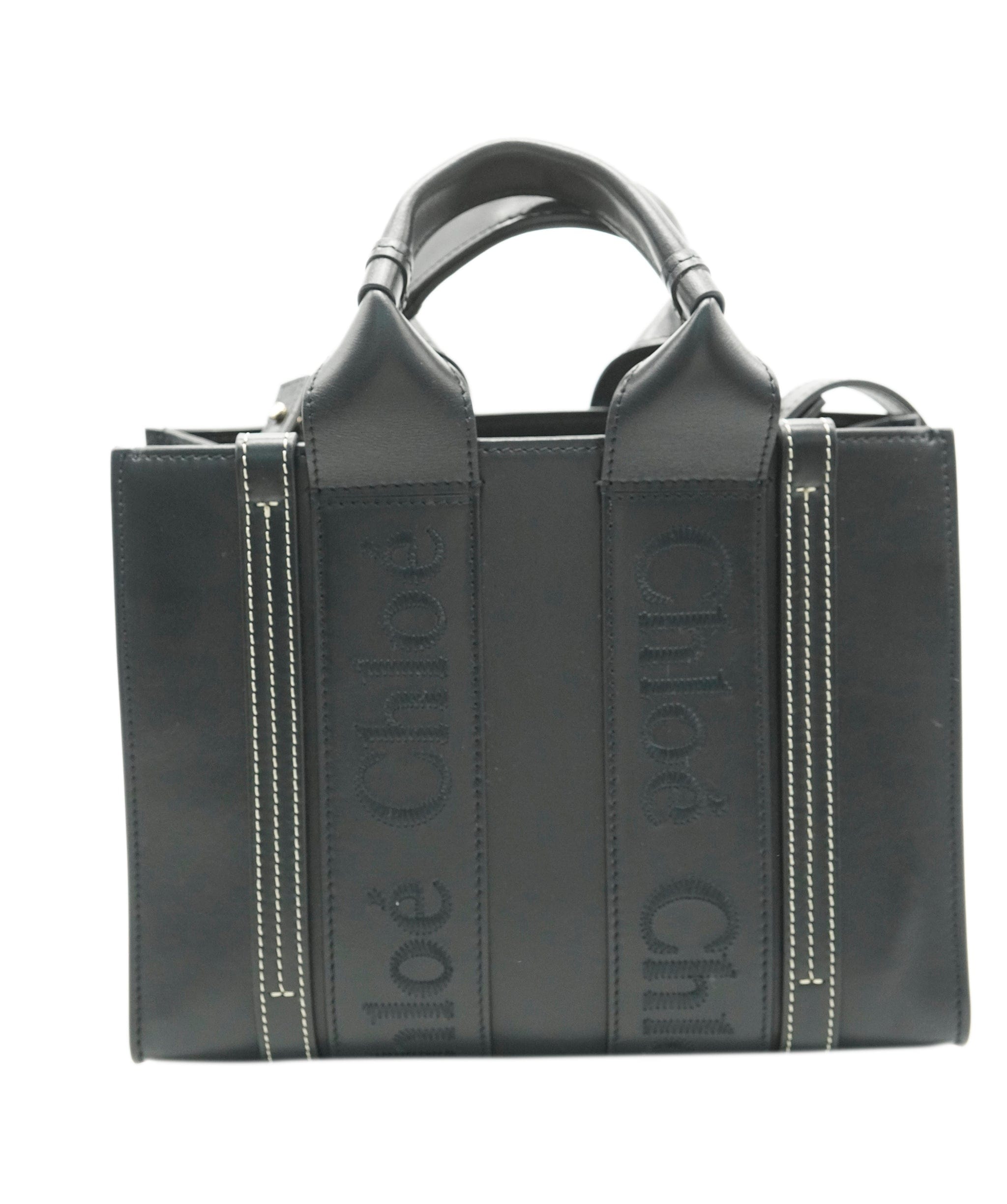 Chloé Chloe Black Leather Small Woody Tote ABC0818