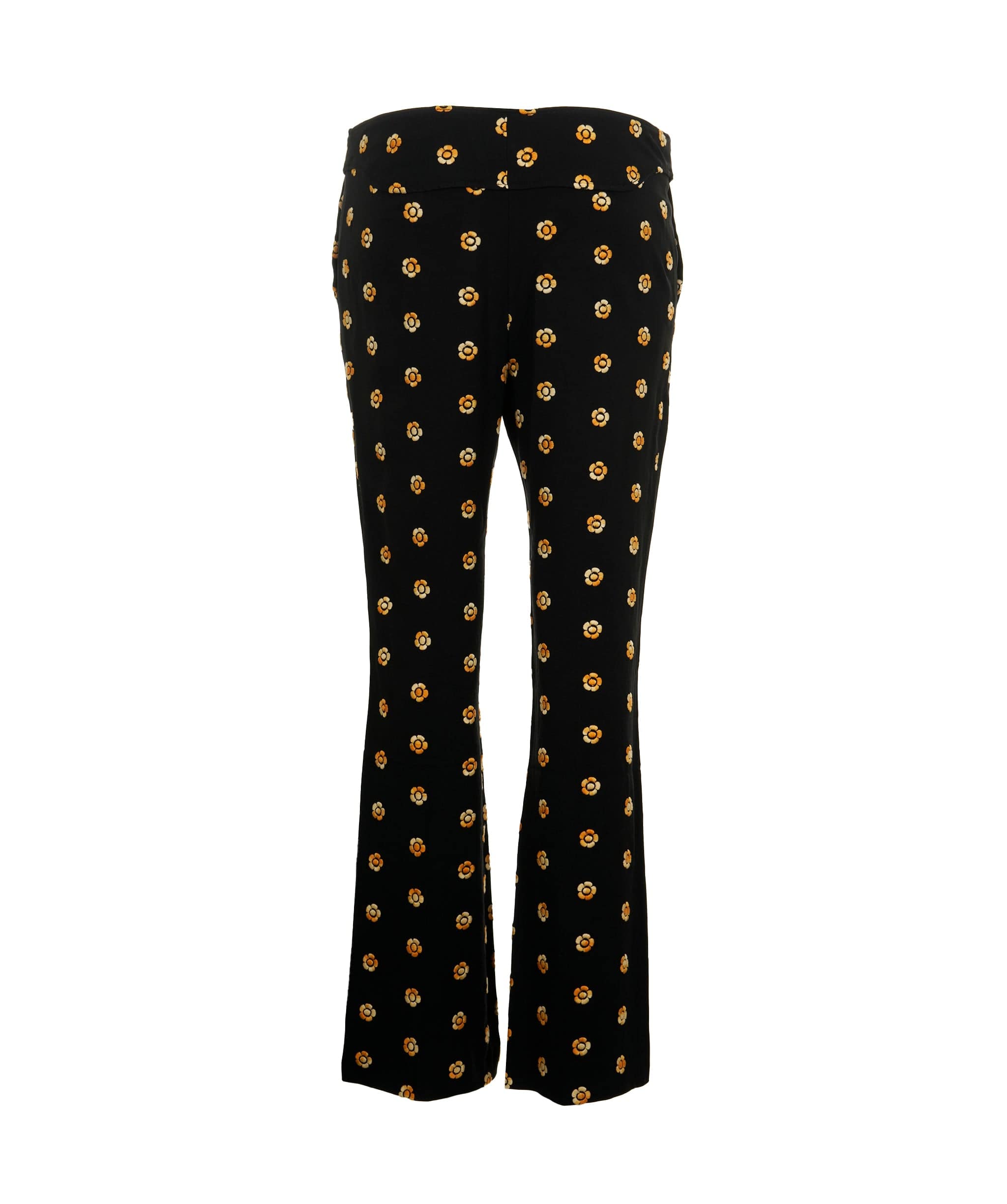 Chloe Chloe black suit trousers with orange embroidered flowers AGC1589