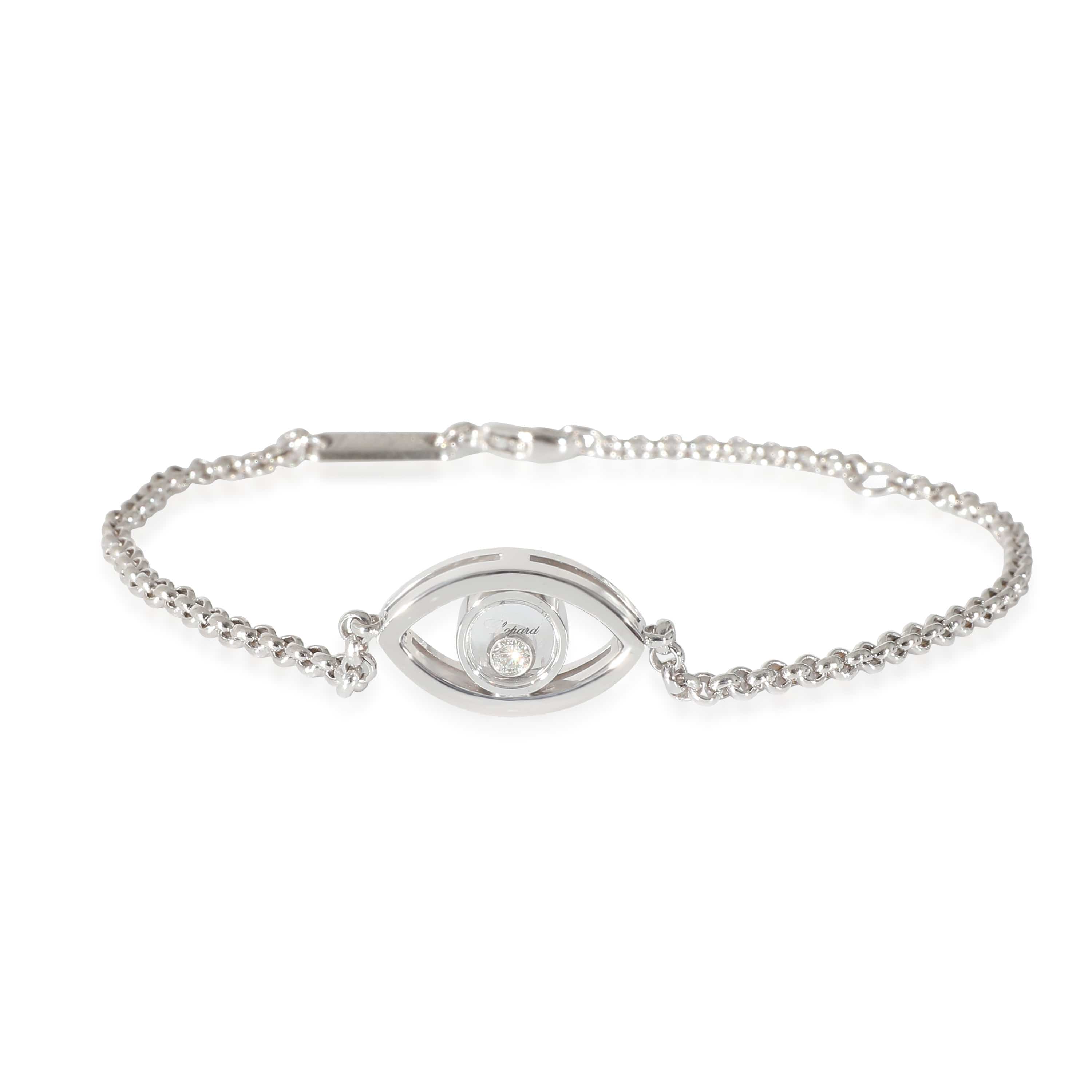 Chopard Chopard Happy Diamonds Good Luck Charm Diamond Bracelet in 18K White Gold 0.05