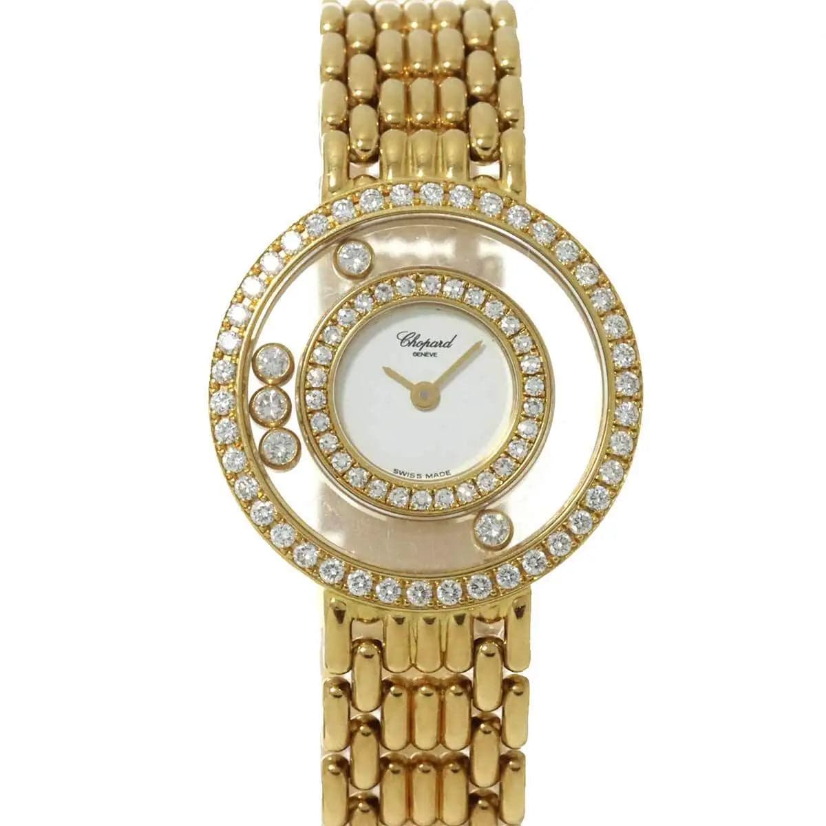 Chopard Chopard Happy Diamond White Dial Diamond Bezel YG