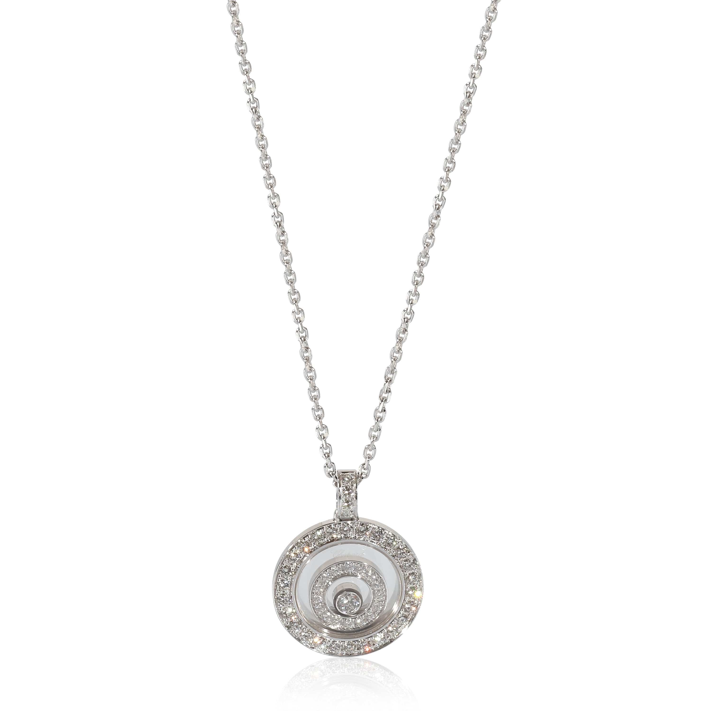 Chopard Happy Spirit Circle Diamond Necklace in 18K White Gold 0.72 CTW