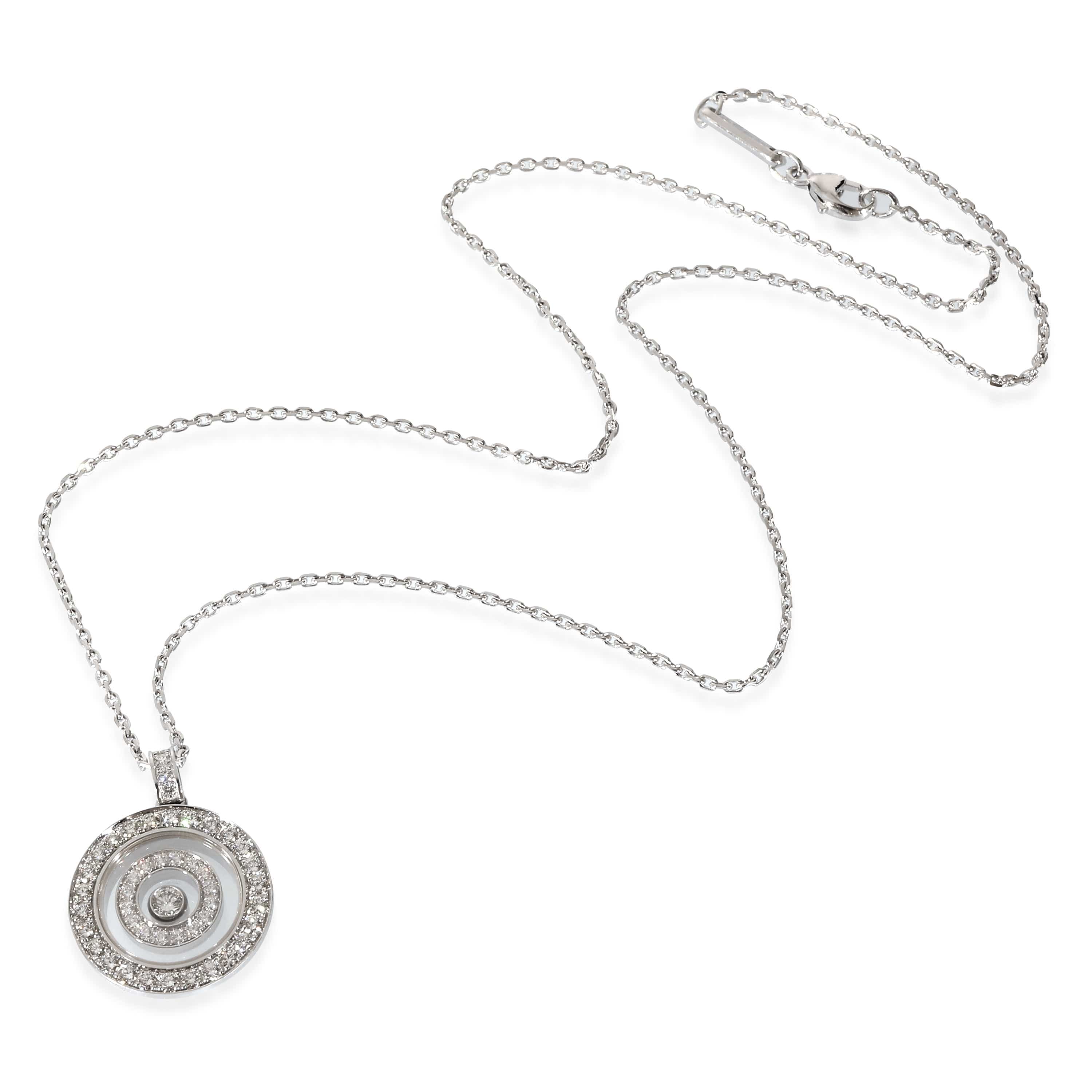 Chopard Happy Spirit Circle Diamond Necklace in 18K White Gold 0.72 CTW