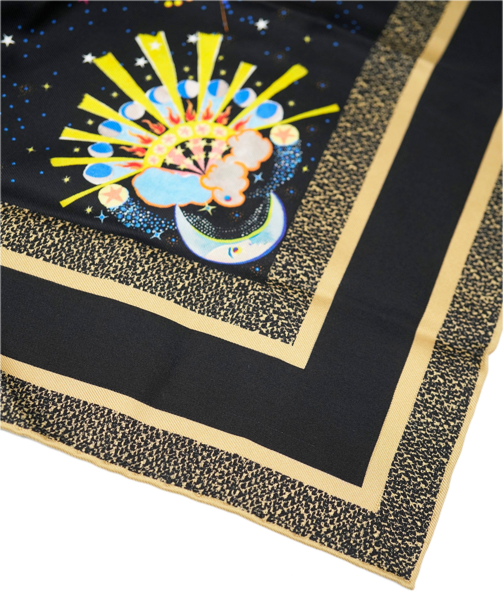 Christian Dior Christian Dior black zodiac 90x90 scarf  AVL1493