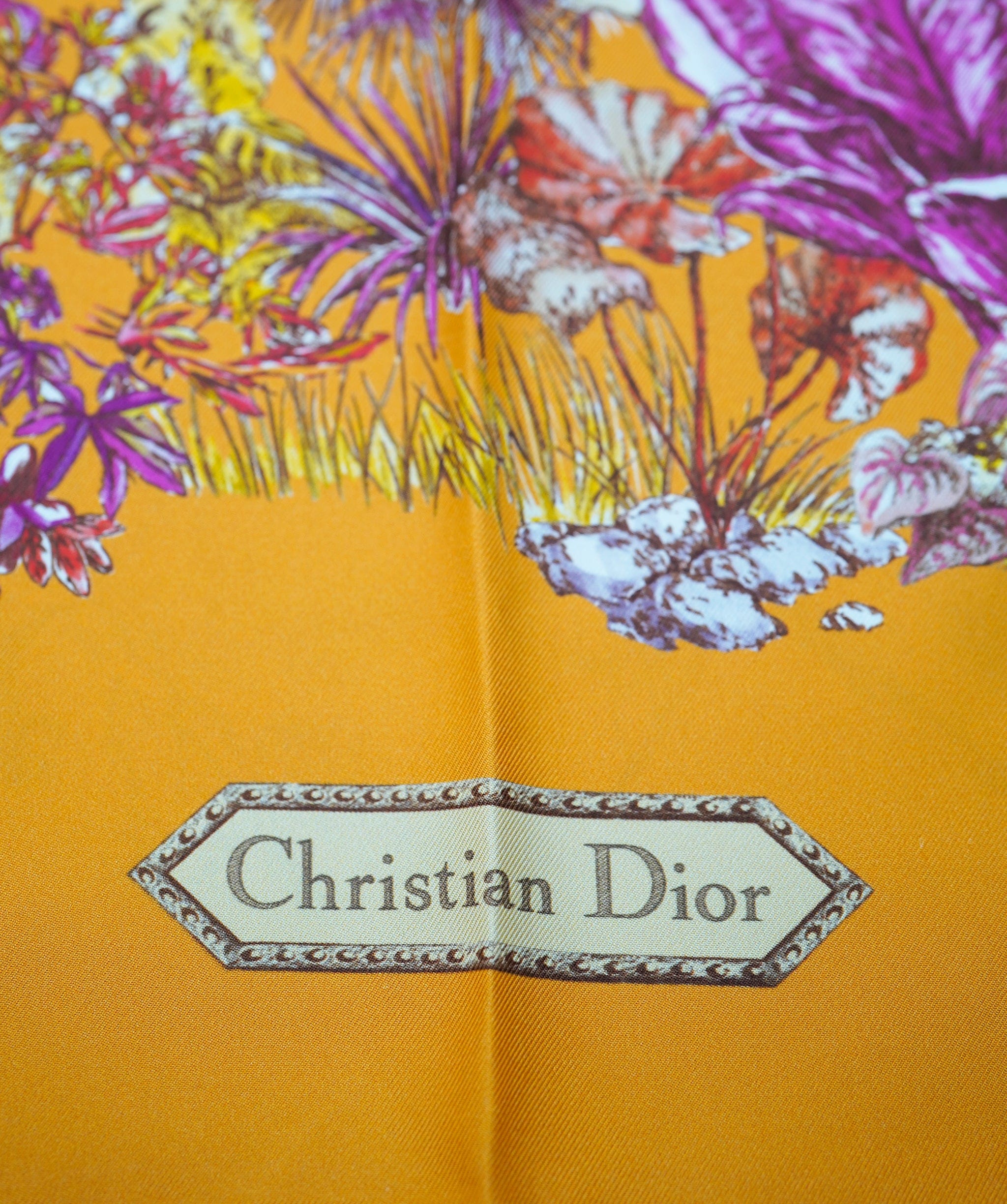 Christian Dior Dior 90 x 90 Orange Silk Scarf AVL1507