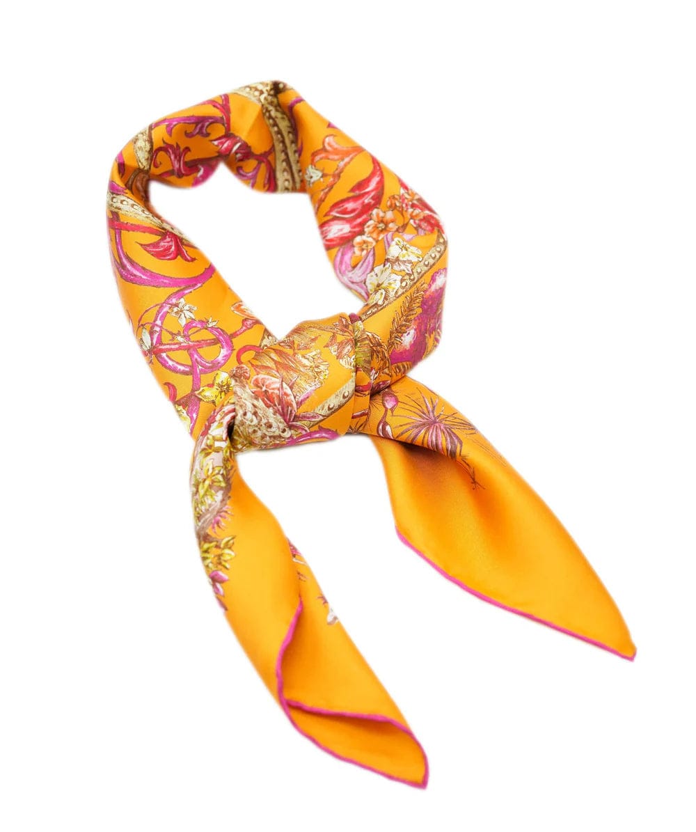 Christian Dior Dior 90 x 90 Orange Silk Scarf - DXBS1058