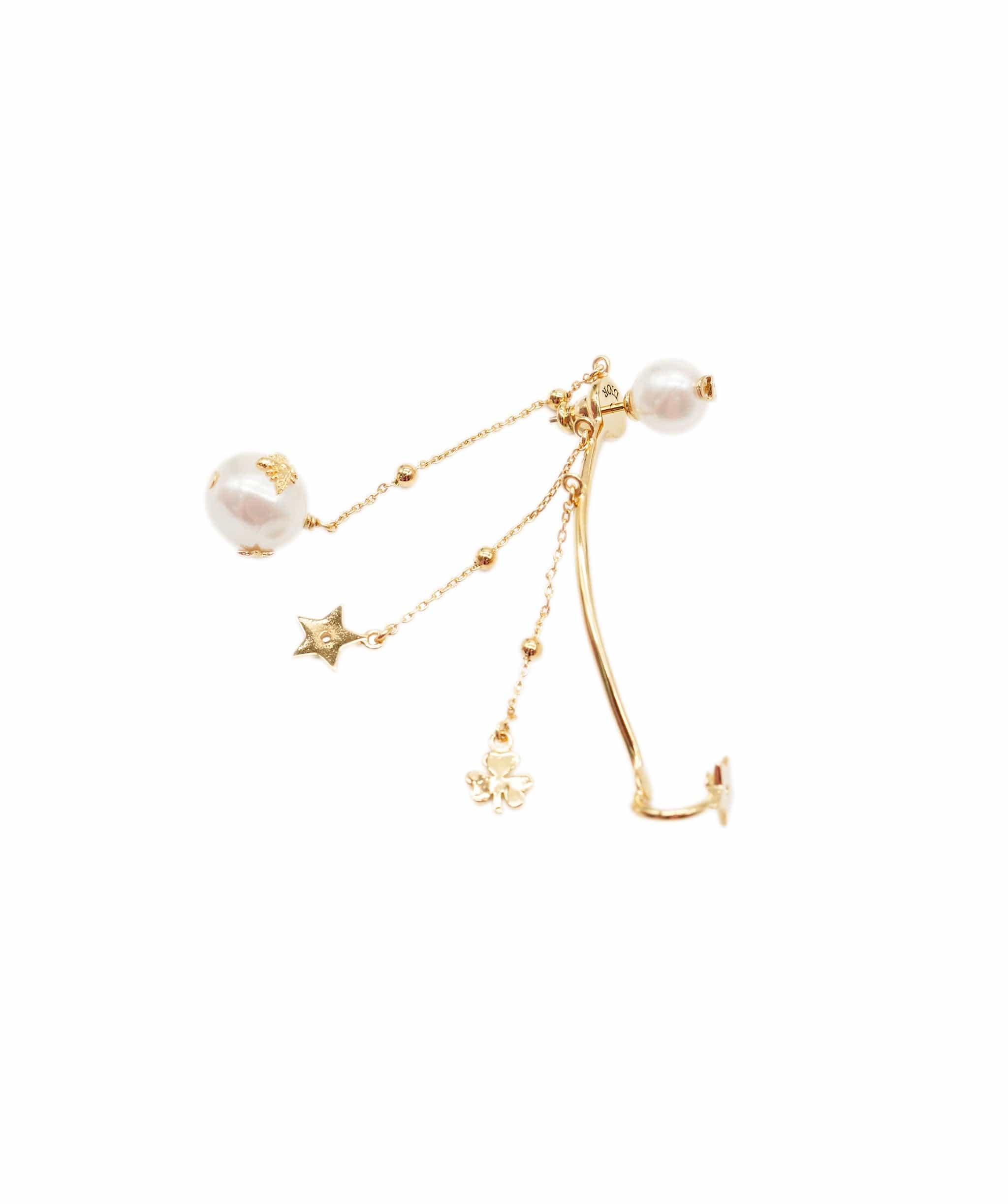 Christian Dior Dior gold pearl dangling ear cuff  ASL9451