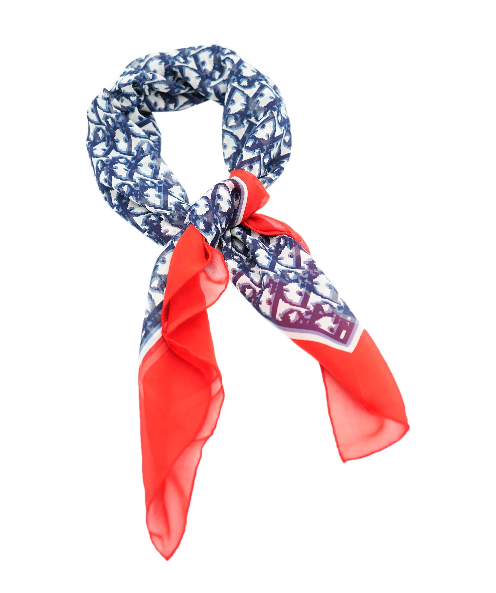 Christian Dior Dior Monogram Scarf Navy Red ASL9008