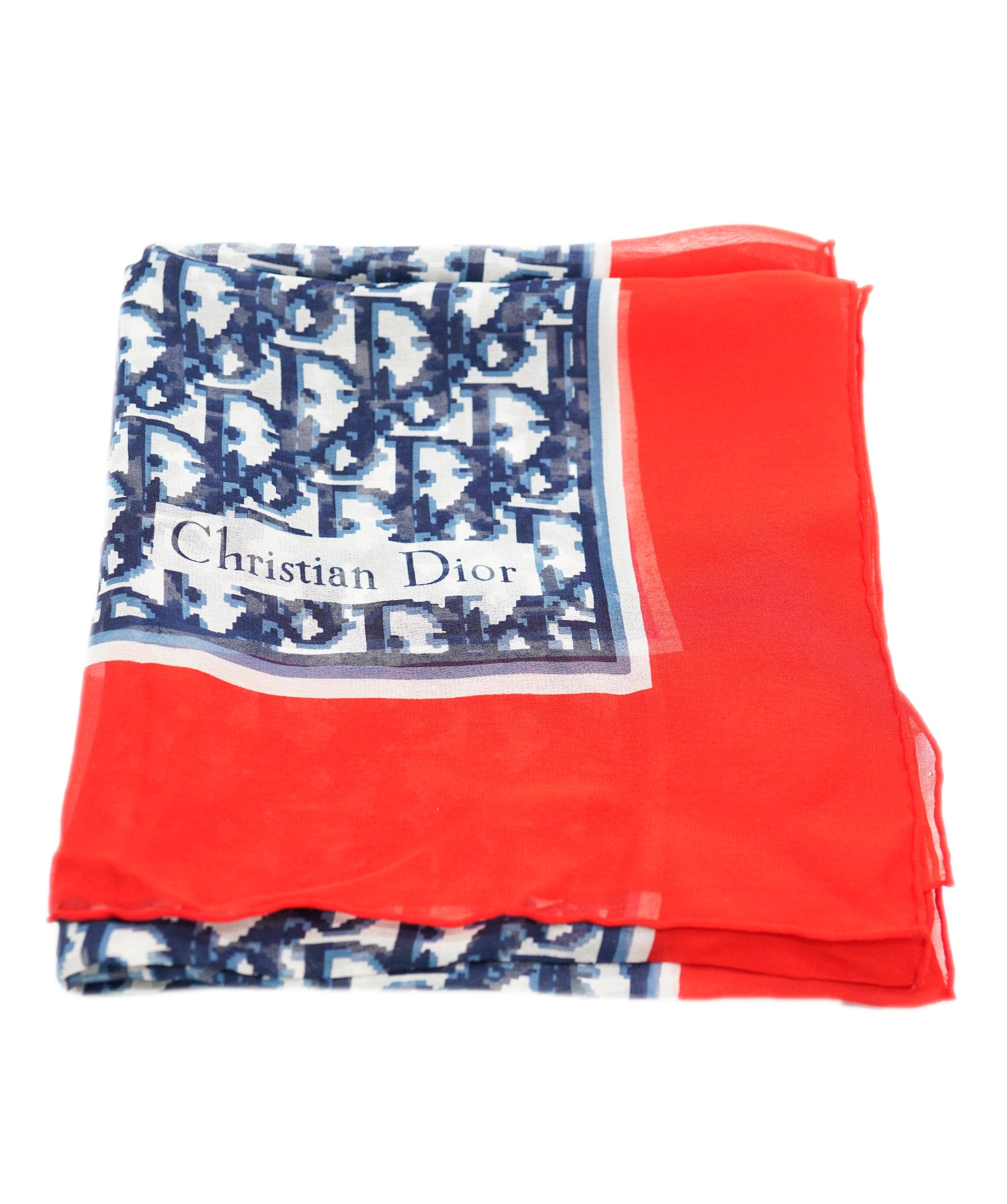 Christian Dior Dior Monogram Scarf Navy Red ASL9008